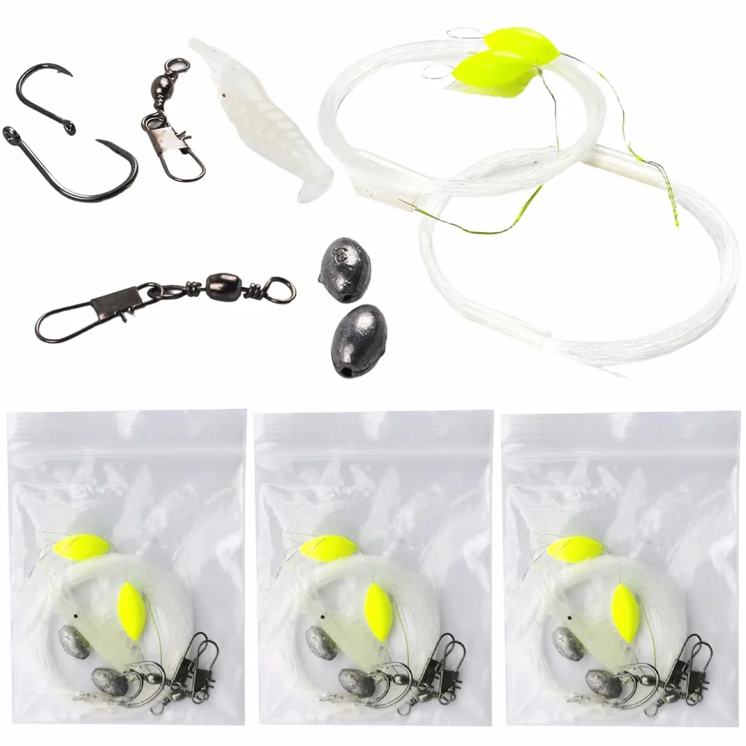 Kit de Pesca de Supervivencia 3 Pack, Compacto Básico con Cebo para Gambas y Accesorios