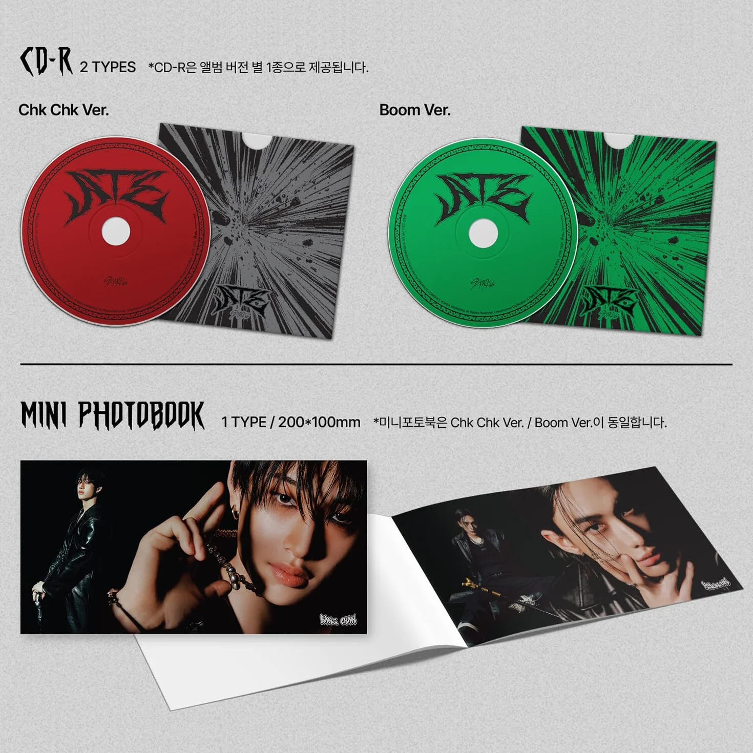 Stray Kids ATE Standard Boom Ver. Photobook CD-R Photocard 4-CUT Photo Pin Badges Extra Photocards