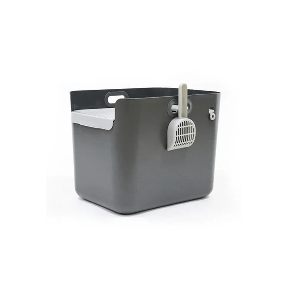 Cajas de Arena Clamshell Cable Capa Caja DE Lacker Super Grande Semi-COMPRESTORIO Space Top-INTERMENTE con EL Inicio DE ARENAJE con LA Pala Arenero ​Gatos (Color : Gray)