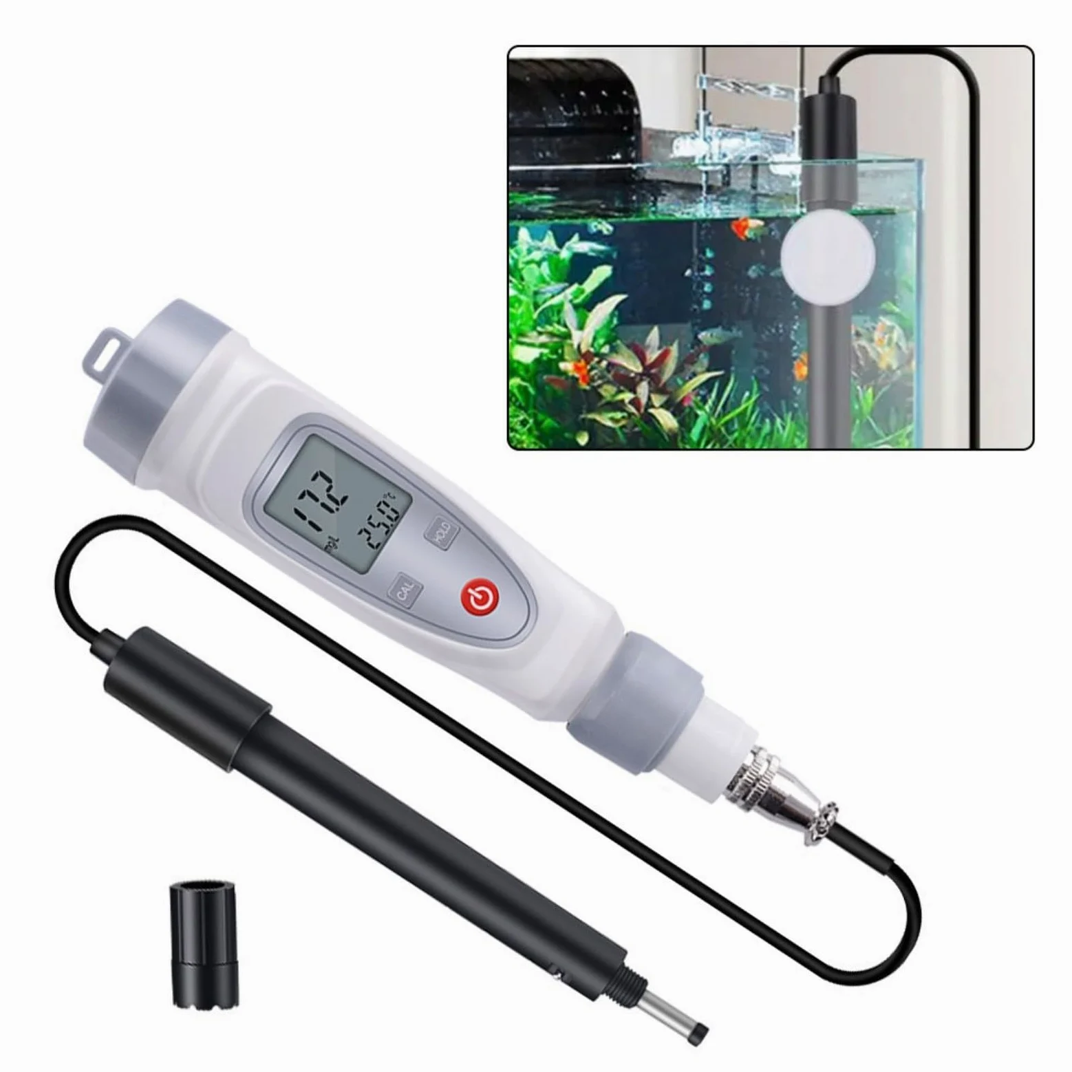 Oxímetro digital disuelto con compensación automática de temperatura, probador de DO, portátil, para análisis de calidad del agua en acuicultura y laboratorios, rango de medición 0-20 mg/L