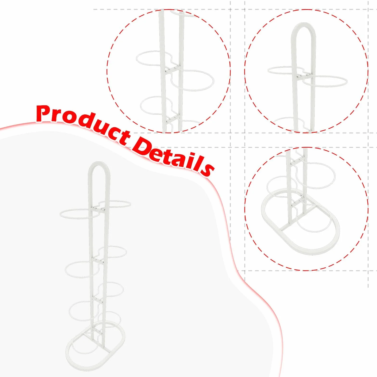 Soporte Vertical para 8 Balones de Fútbol, Organizador de Equipo Deportivo, Blanco