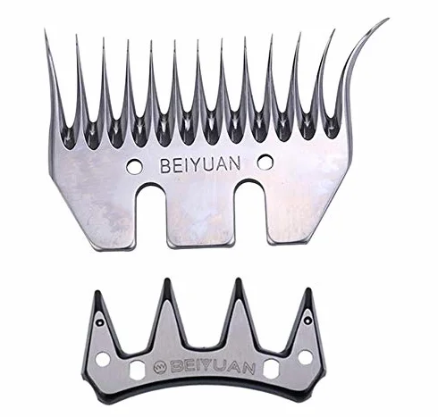 Folk Esquiladora Profesional 500W Modelo FL6, 2 en 1 Doble Cabezal Lana y Pelo, Peladora Caballos, ovejas, Perros mulos Burro Vaca, Universal (E - 1 Kit de Cuchilla y Peine Extra Curvo 83 mm)