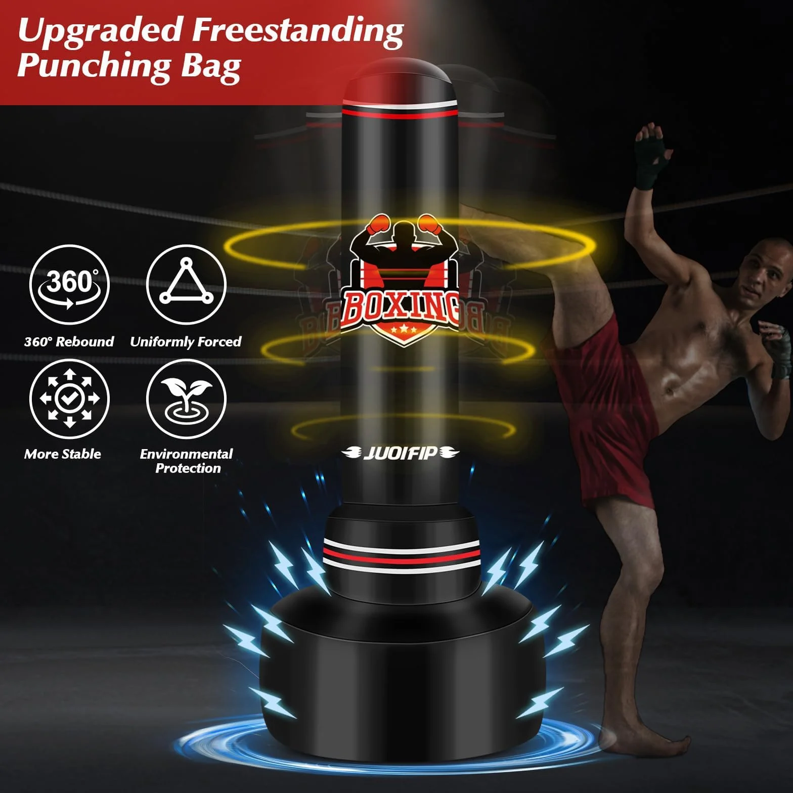 Saco de Boxeo Adultos 180cm Independiente Inflable Kickboxing Bolsa Entrenamiento MMA Muay Thai