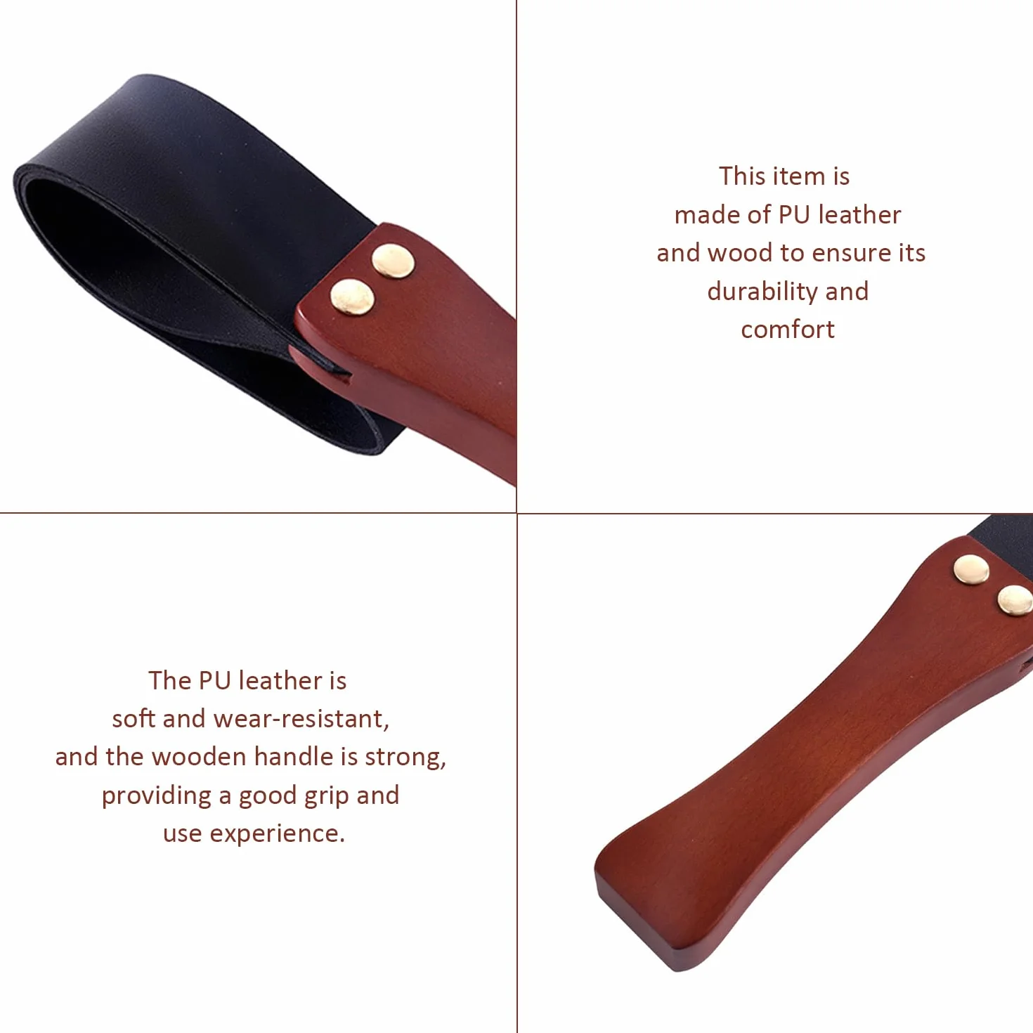 Látigo De Equitación De 1 Pieza con Mango De Madera, Látigo De Equitación De Cuero De PU, Herramientas De Impacto, Accesorios De Equitación, Accesorios De Entrenamiento De Equitación