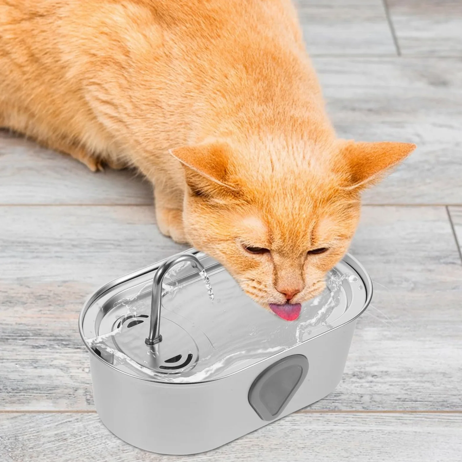 Milisten Bebedero para Gatos: Bebedero automático de Acero Inoxidable de 3,5 l para Mascotas, silencioso, para Perros y Gatos, con USB.
