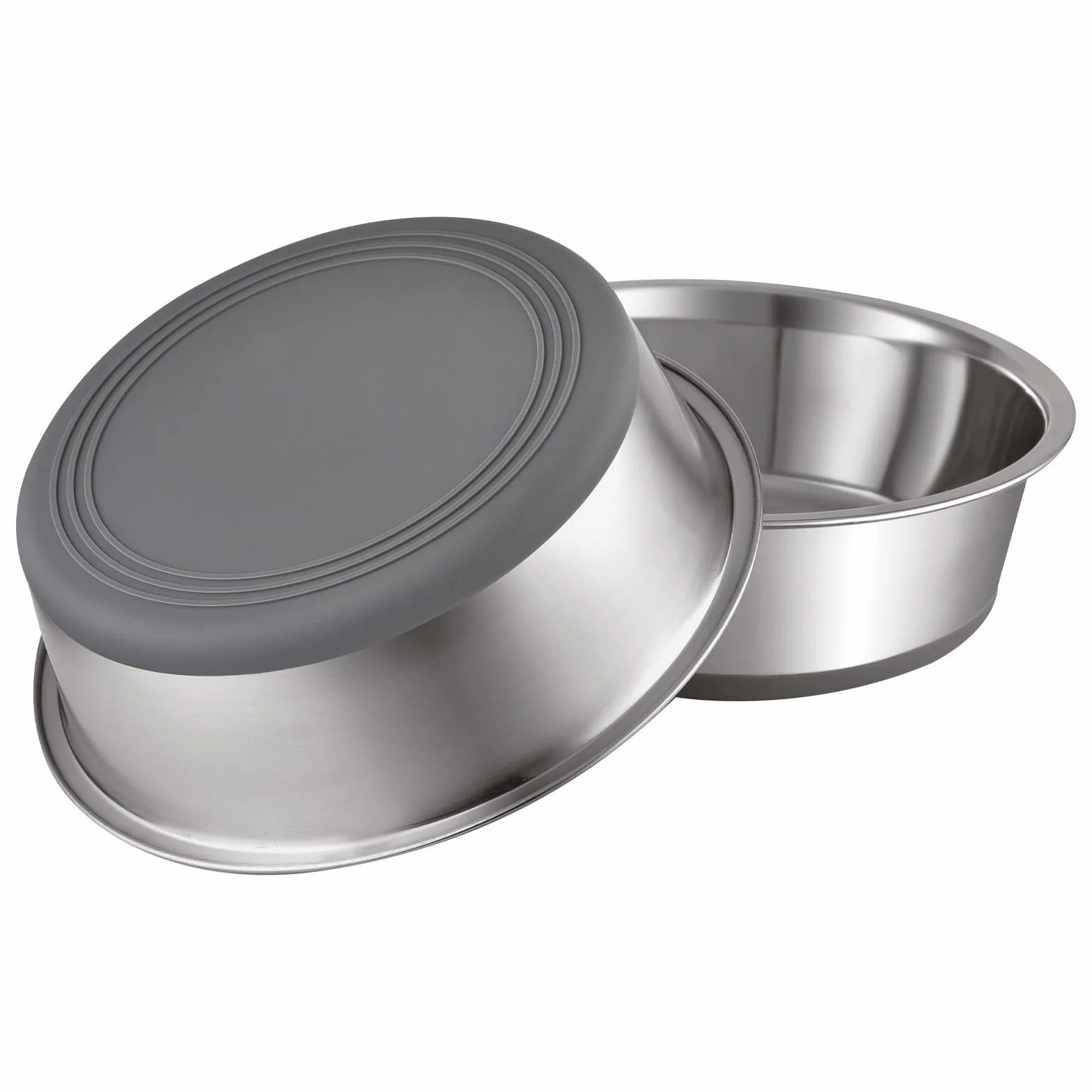 PEGGY11 Cuencos de Acero Inoxidable para Perros y Gatos, Antideslizantes, Parte Inferior de Goma, Grado Alimenticio, Sin BPA, Aptos para Lavavajillas, Fáciles de Limpiar, 480 ml, 2 Paquetes