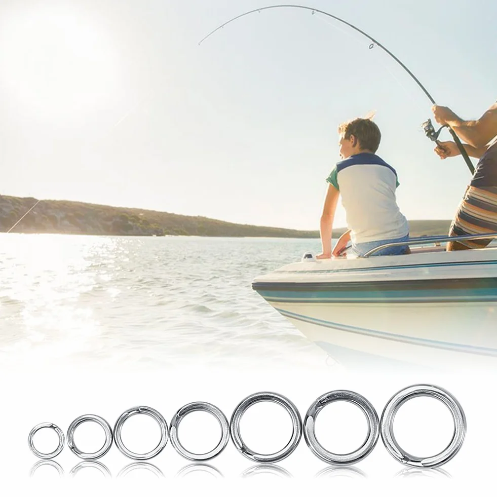 VGEBY 50 unids anillos divididos acero inoxidable pesca aparejos split ring conector