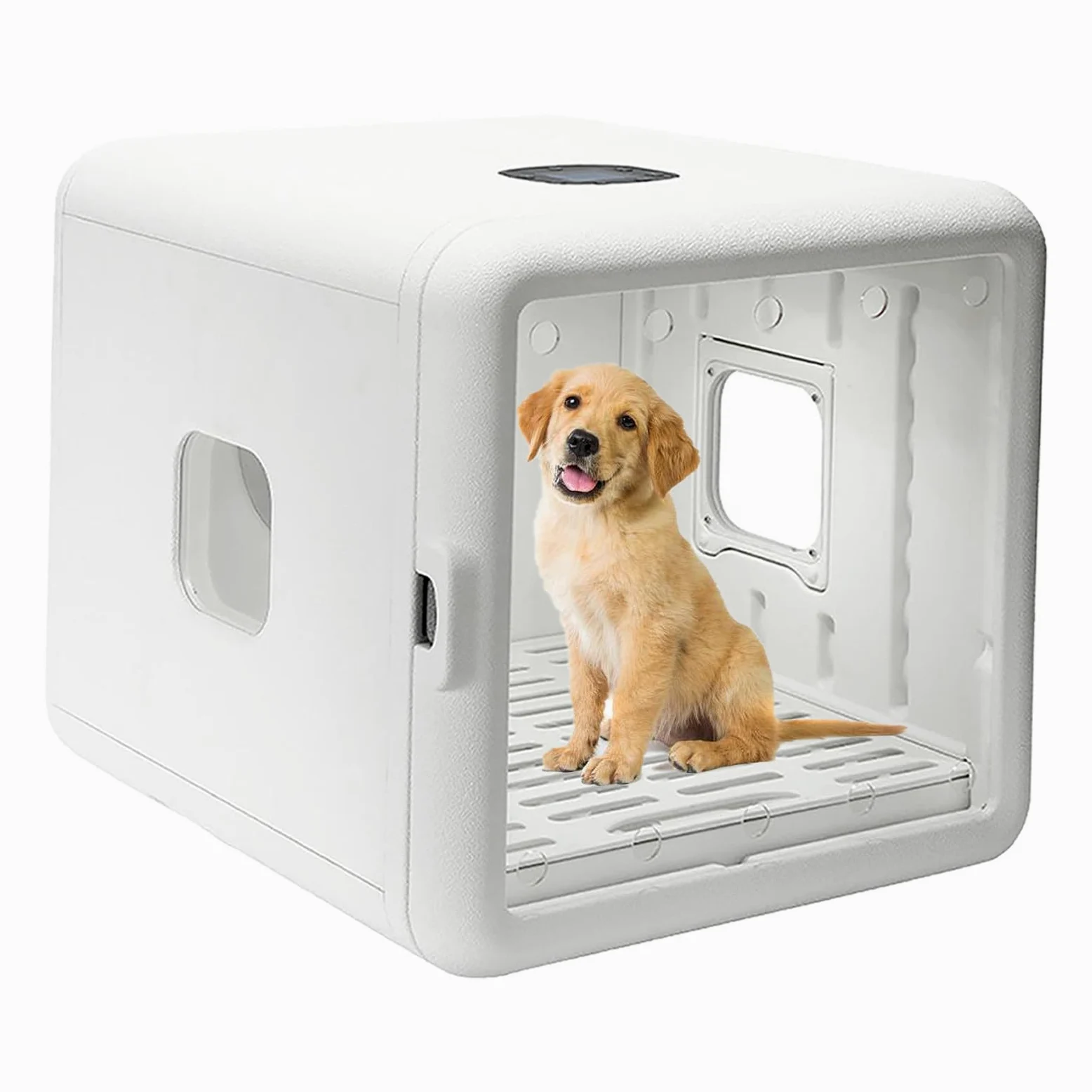 Secador automático para Mascotas para Gatos y Perros pequeños, Caja Secadora para Mascotas Ultra silenciosa con Control de Temperatura y Tiempo Ajustable