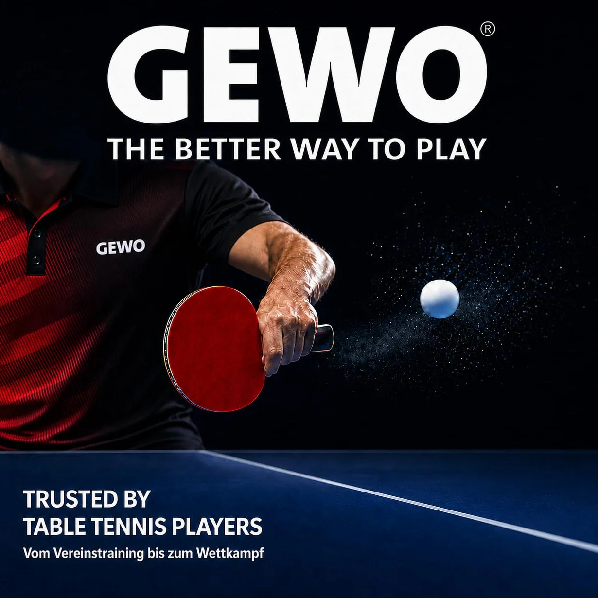 GEWO Pelotas de Ping Pong Training 40+ 3 Estrellas ABS Plástico Diámetro 40 mm