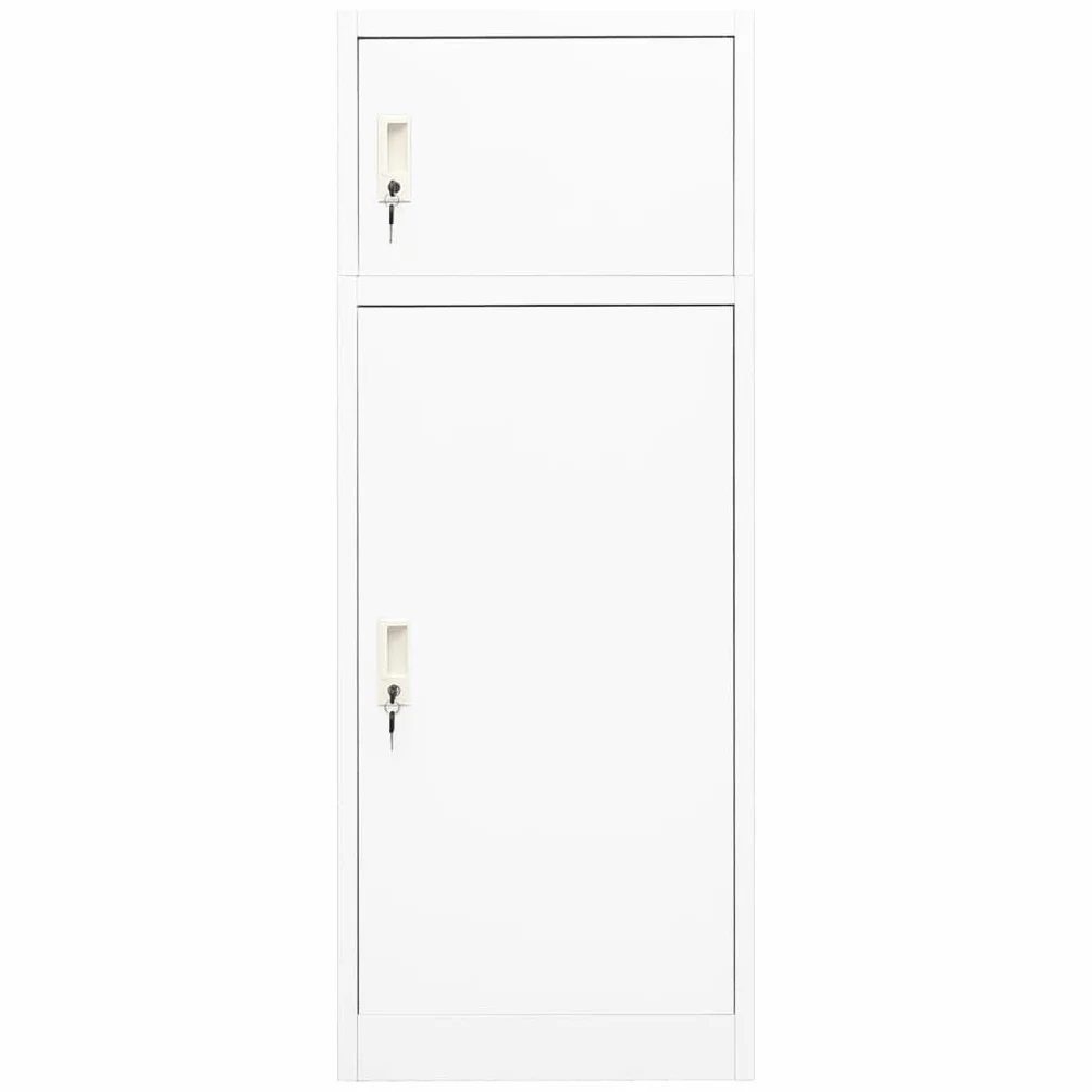 vidaXL Armario para el hogar, sala de estar, taquilla de almacenamiento para muebles, arnés con estante blanco, 53 x 53 x 140 cm, acero