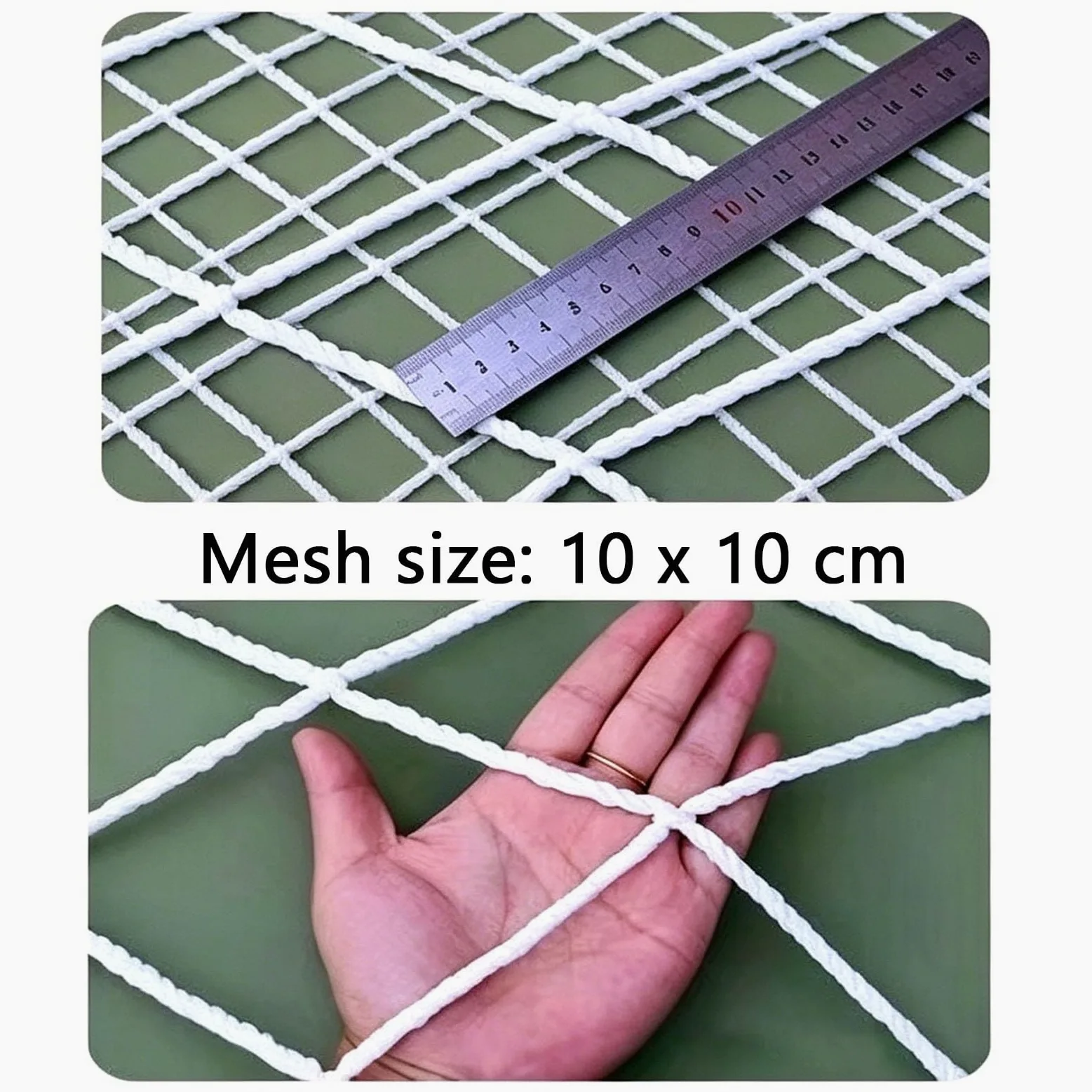 Net for Cats Terrace Malla Uniforme Red de Cuerda Decorativa Red de Seguridad Nylon Balcones Camiones Jardines(4x8m/13.12x26.25ft)