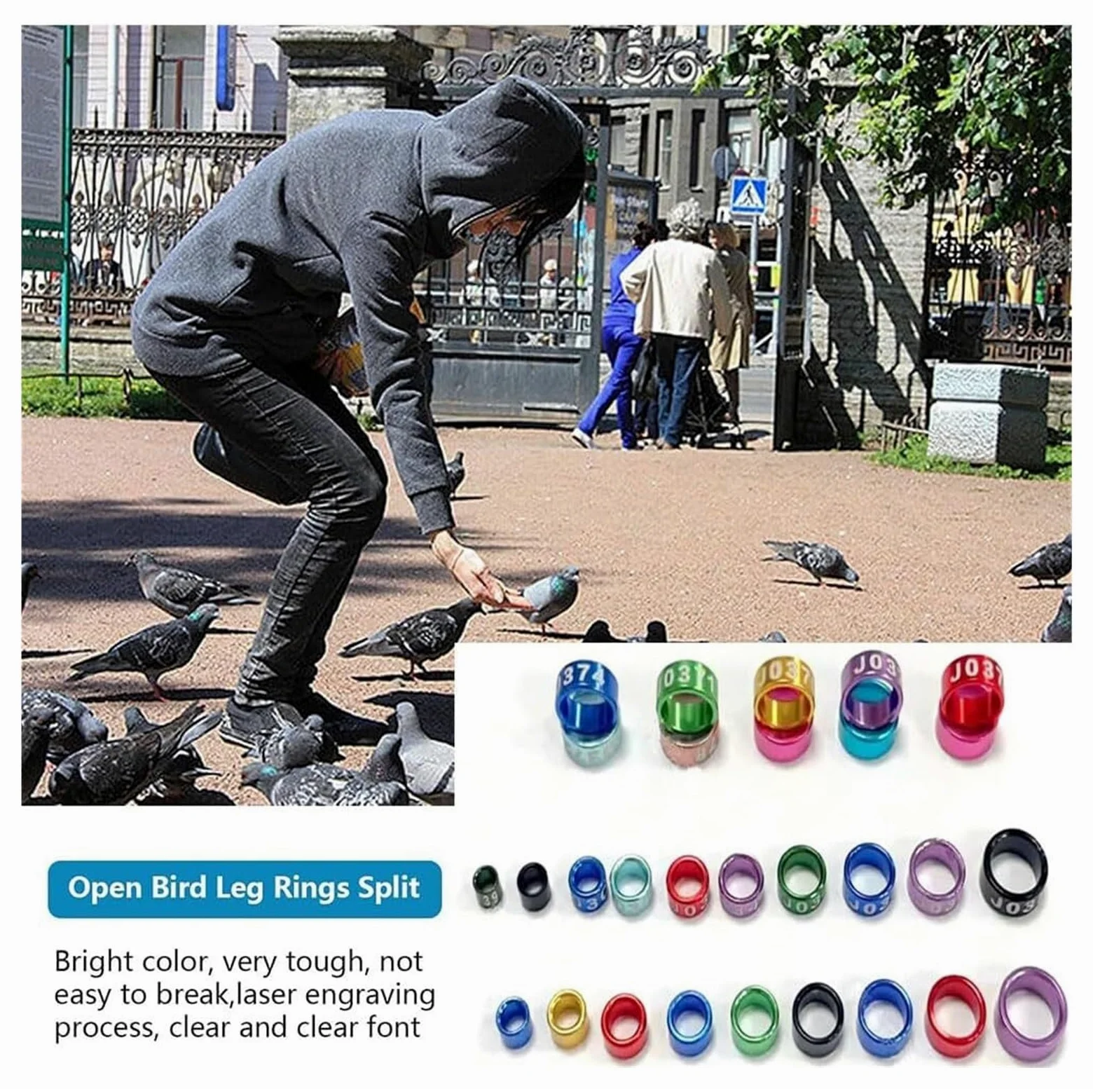 Anillos de piernas de pájaro de Aluminio, Anillos de Aluminio for Patas de pájaros, Multicolor, 4,0-8,0 mm, Paquete de 50-200 Piezas(Mixed Colors8.0mm,200pc)