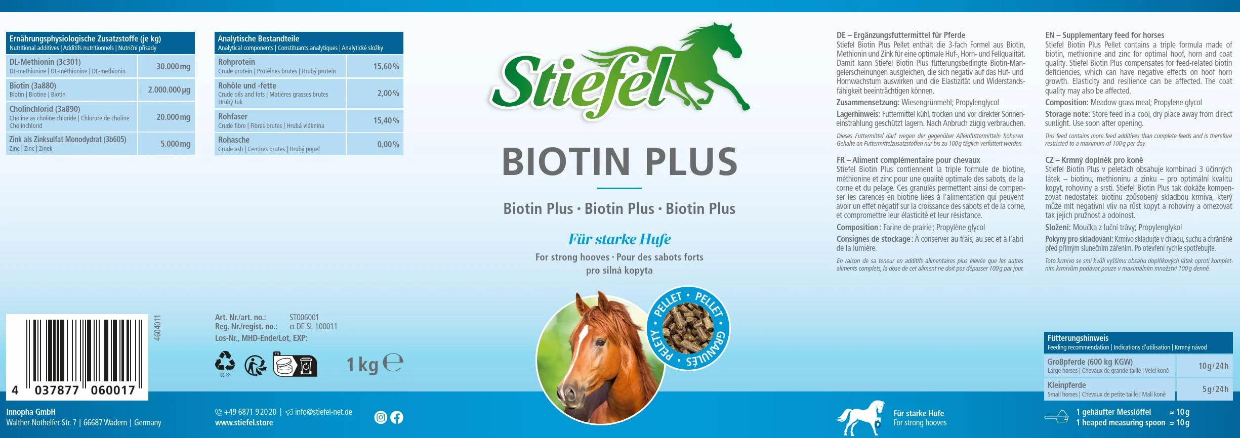 Stiefel Pellet de biotina, 1 kg
