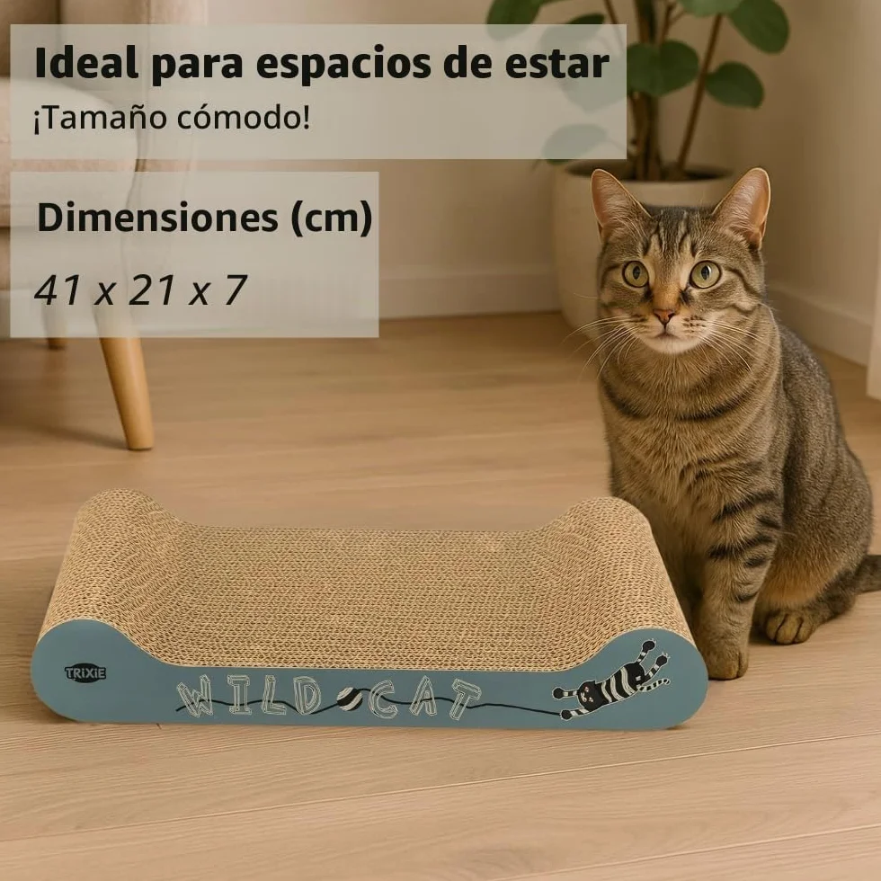 Trixie Wild Cat arañazos cartón, 41 x 24 x 7 cm), color rojo