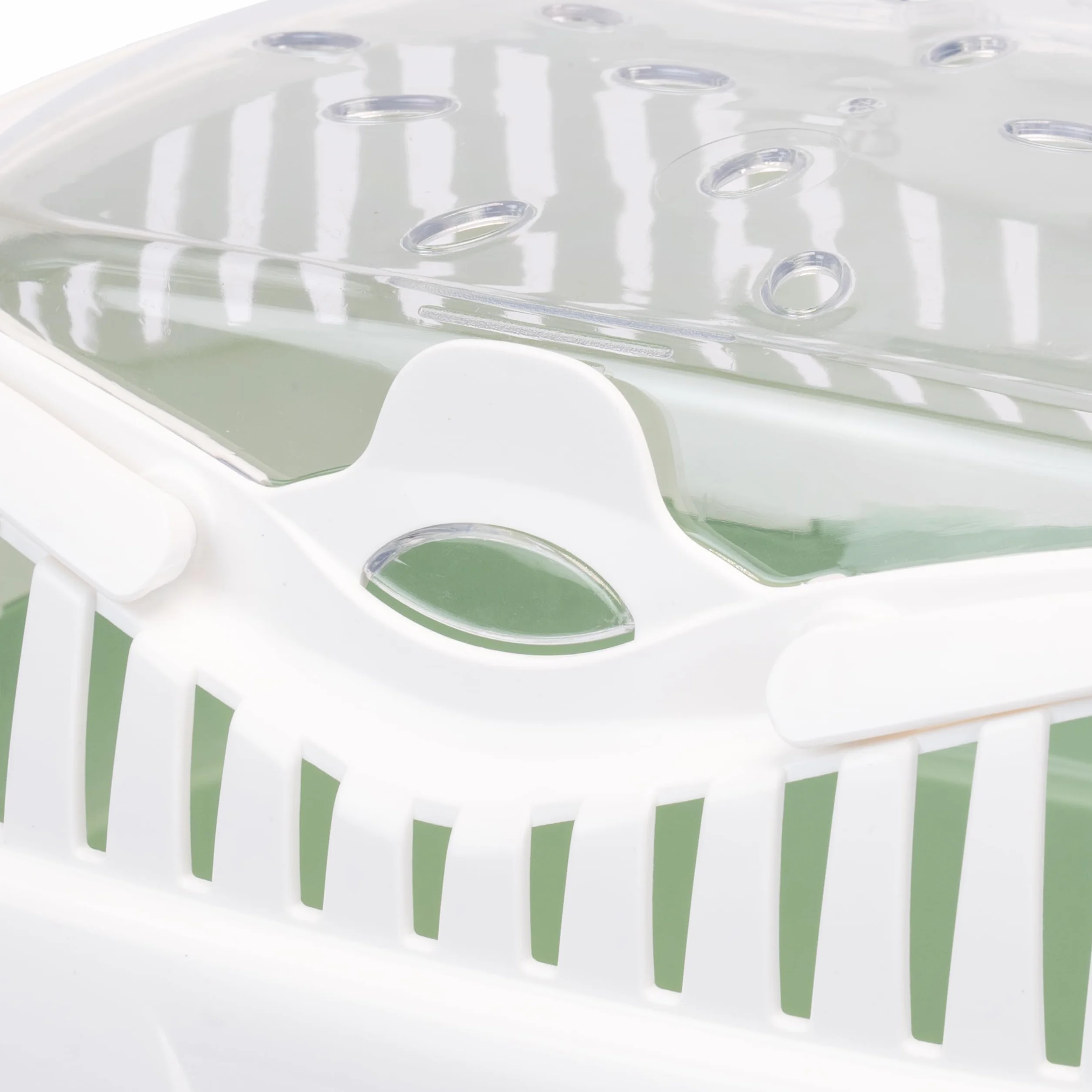 Ferplast Trasportín para Conejos, Conejillos de Indias y Ratones ALADINO Large Jaula de Viaje para roedores y Conejos, Plástico, Rejillas de ventilación, Cómoda asa, 36 x 26 x h 23 cm Verde