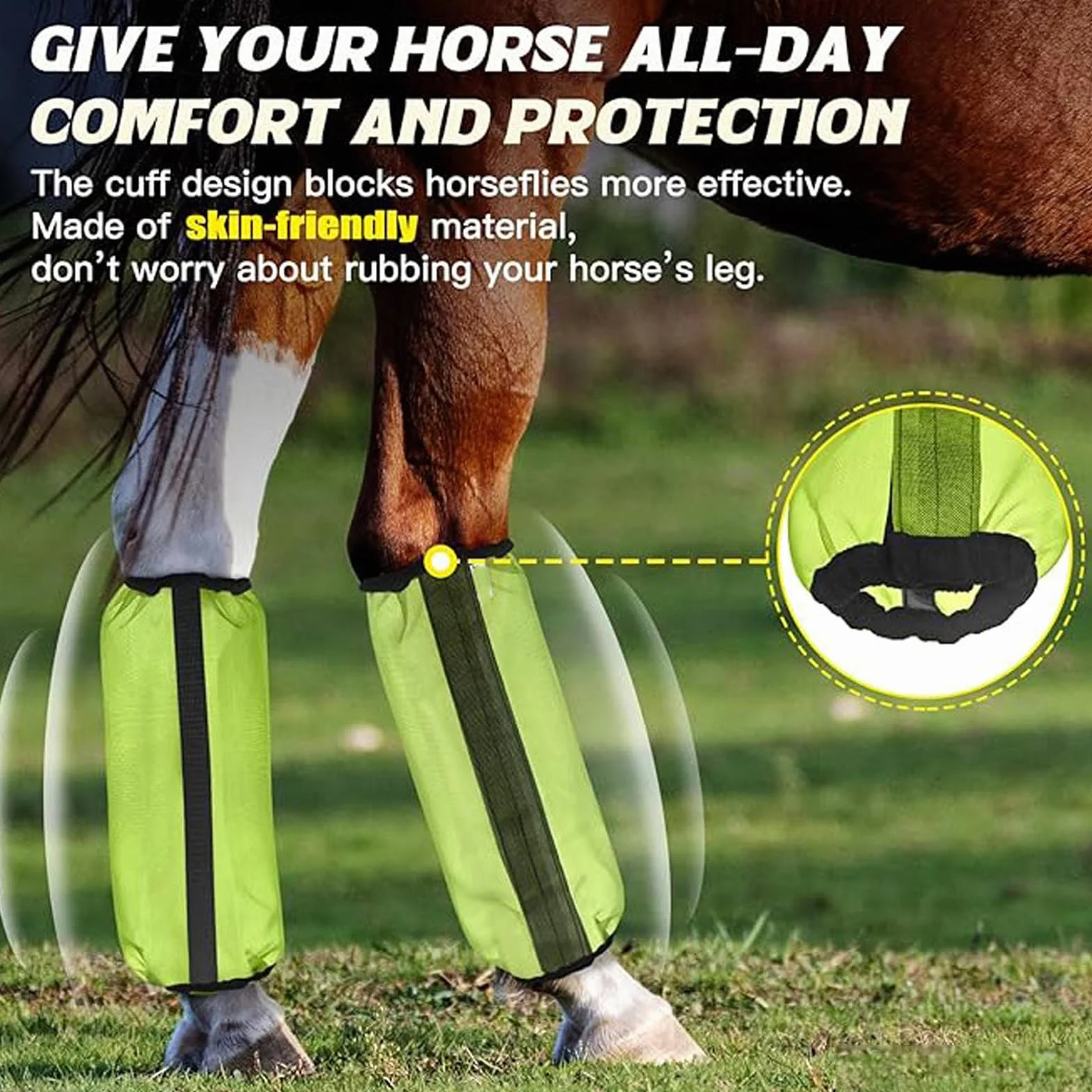 4 Piezas De Botas Contra Moscas Para Caballos, Diseño De Flujo De Aire Transpirable, 40x33x0,5 Cm, ​​Leggings De Botas Para Moscas Para Caballos De Malla, Calcetines Para Piernas Equinas, Protección C