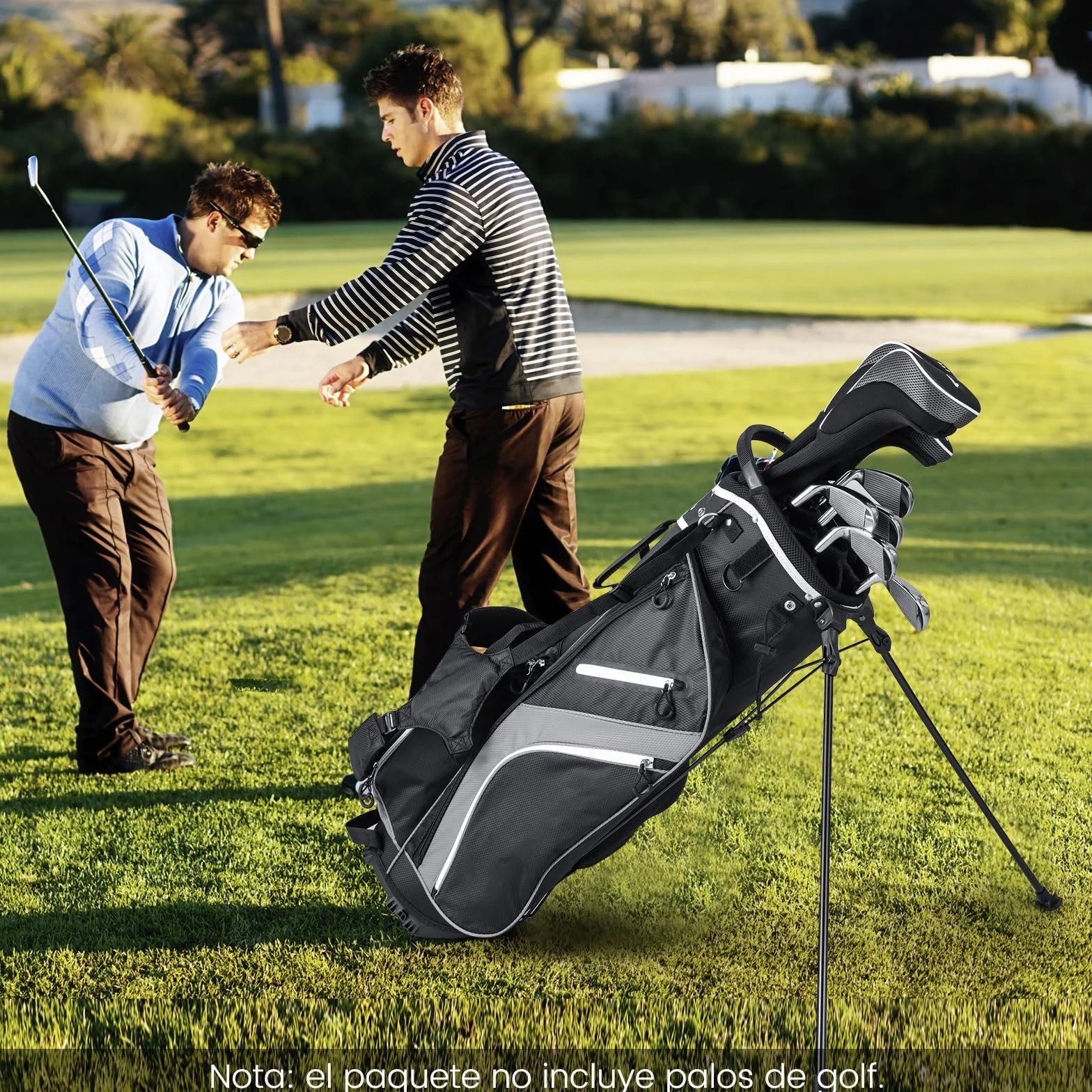 COSTWAY Bolsa Golf 14 Divisores, 6 Bolsillos, Correa Doble, Capucha Lluvia, 2,3 Kg