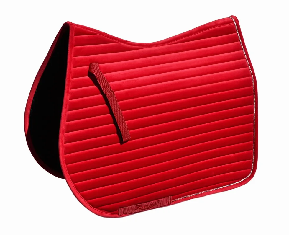 Rhinegold Diamante Channel Quilt GP Sillín Pad-COB-Rosa Rojo