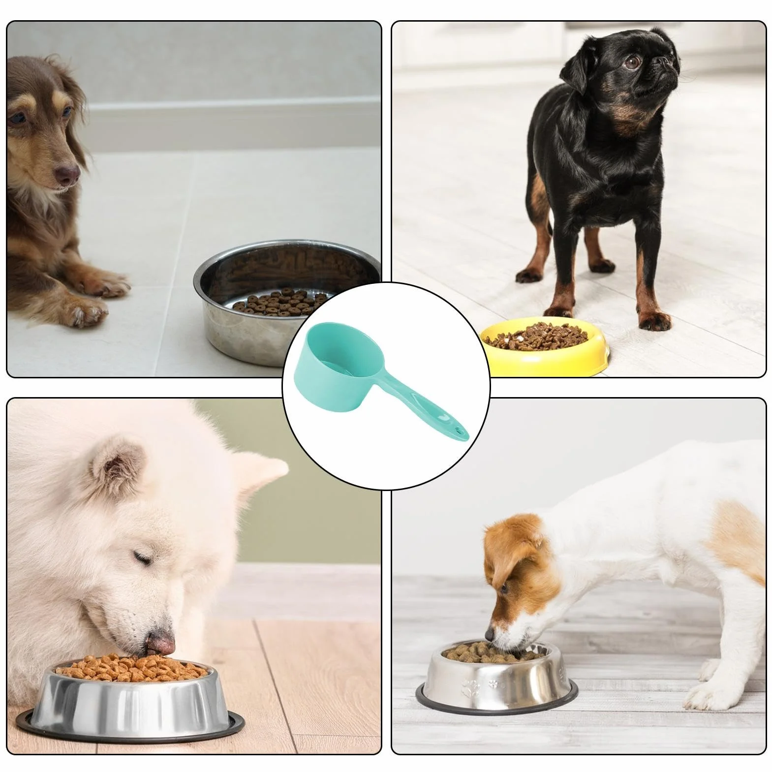 Cuchara medidora de comida para perros – Cuchara de melamina de 100 g de capacidad para cachorros | Cuchara de alimentación para mascotas con agarre cómodo, pala de control de porciones para