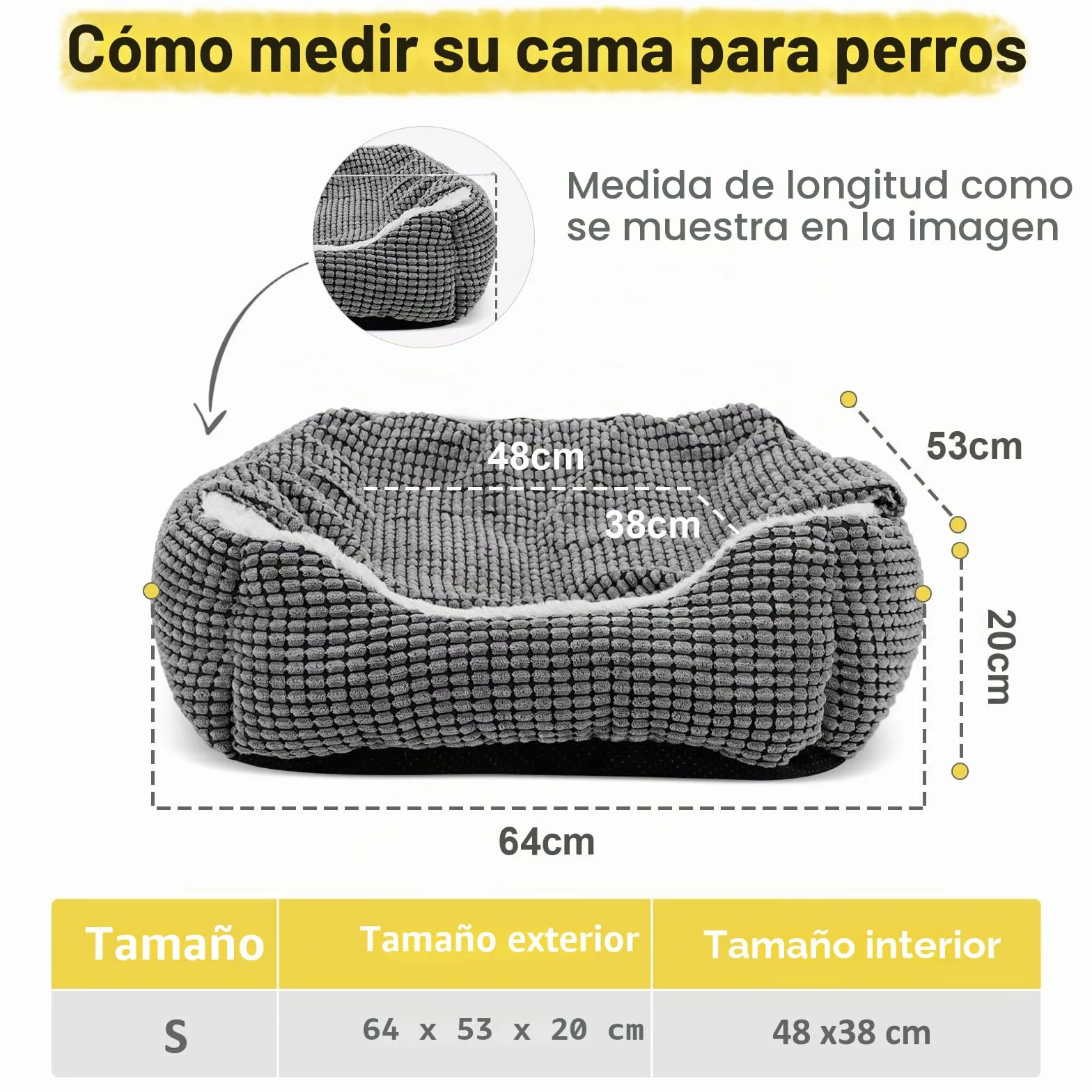 JOEJOY Cama para perros de tamaño mediano, cesta para perros con manta extraíble, cama para perros de pana mullida, lavable, antideslizante, sofá para perros con borde alto, cabe hasta 14 kg mascotas