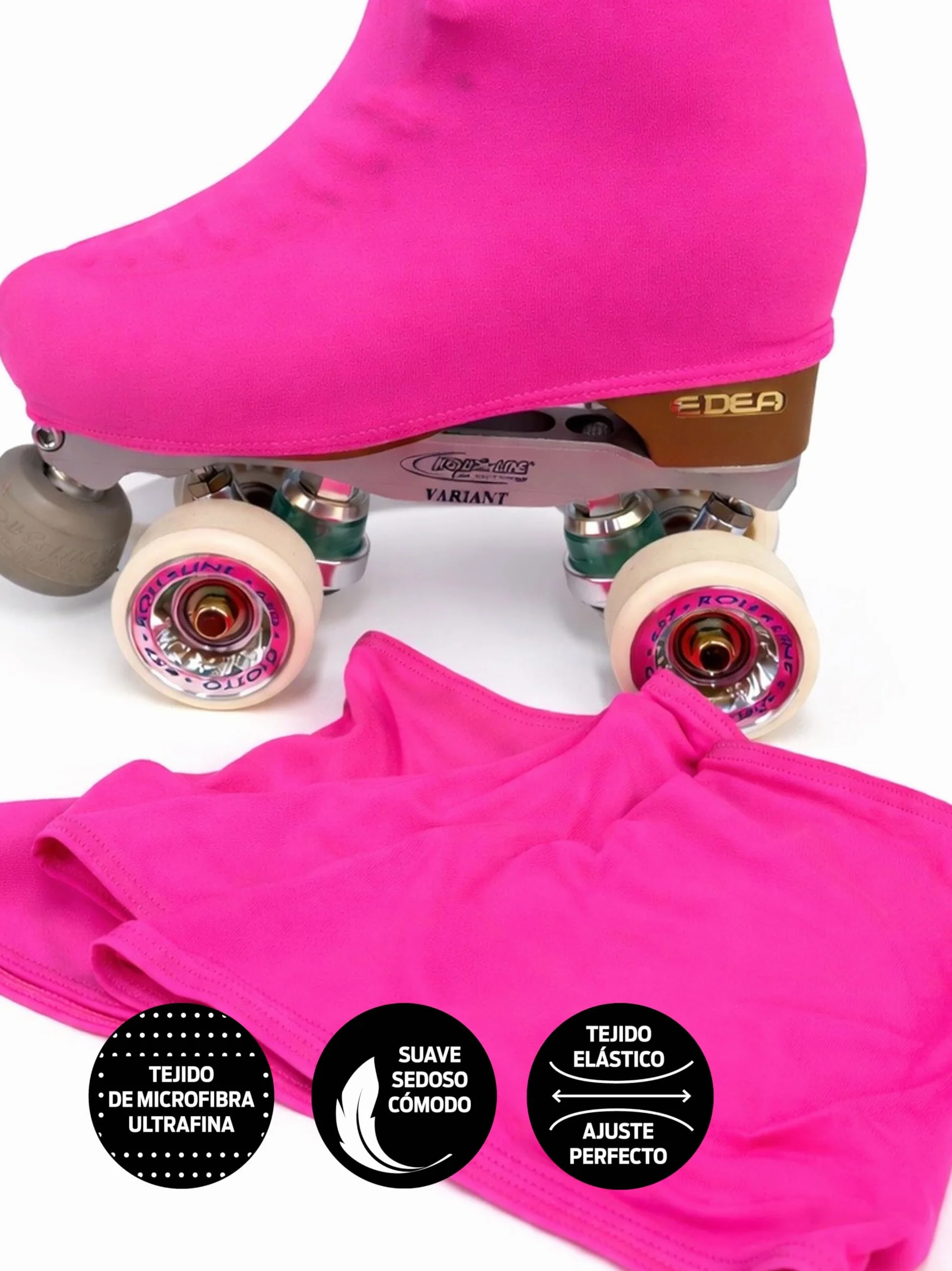 Funda Cubre Patín para Patinaje Hielo Artístico o en Línea 180 Densidad Talla Universal Adulto y Niños Rosa Fluor