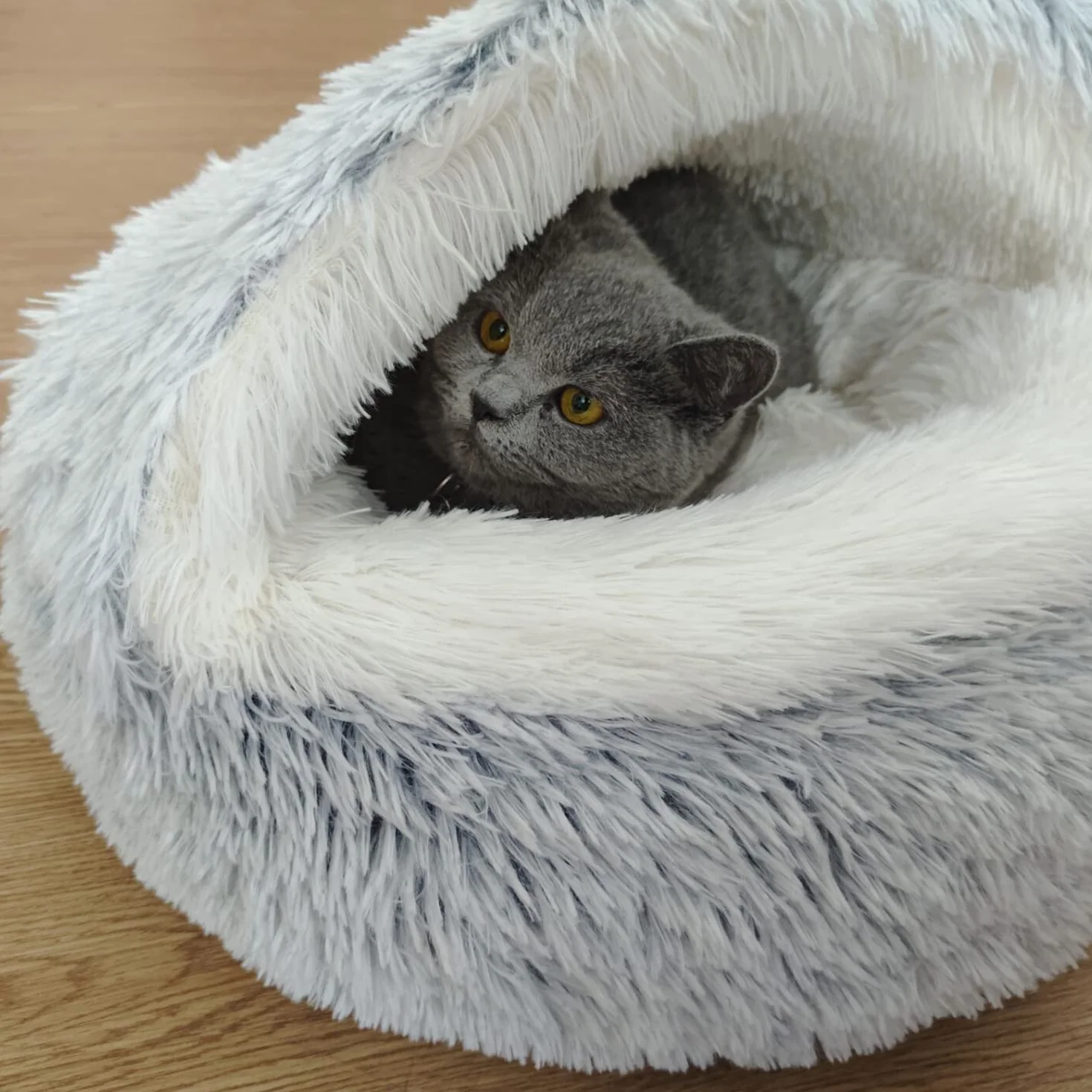 SUOXU Cama para gatitos,cama de cueva para gatos de interior de menos de 3 kg,cálida y acogedora cama de felpa suave para cachorros,parte inferior antideslizante para gatos y perros de tamaño de palma