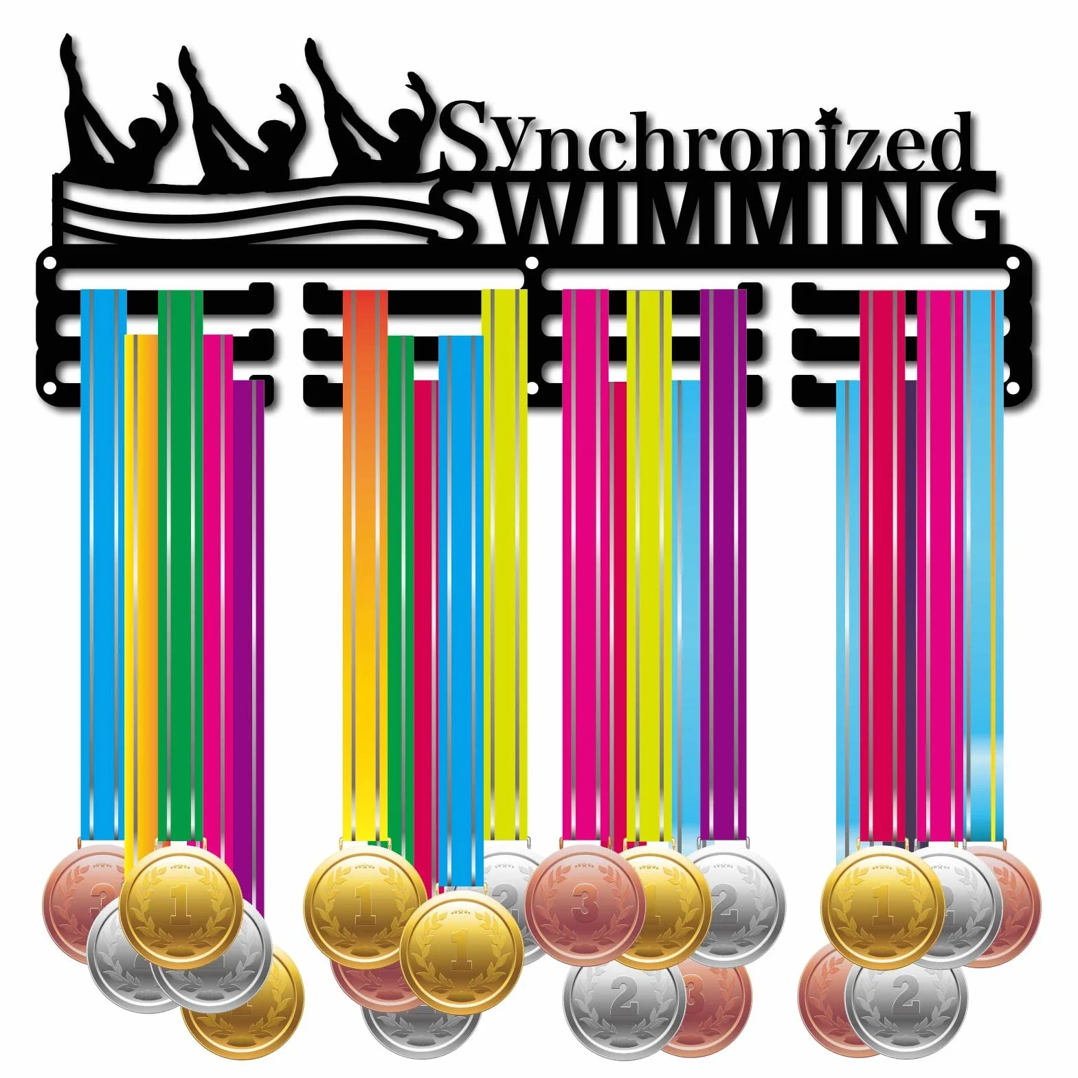 CREATCABIN Soporte Medallas Acero Inoxidable 40x15cm para Exhibición Deportivas Hogar