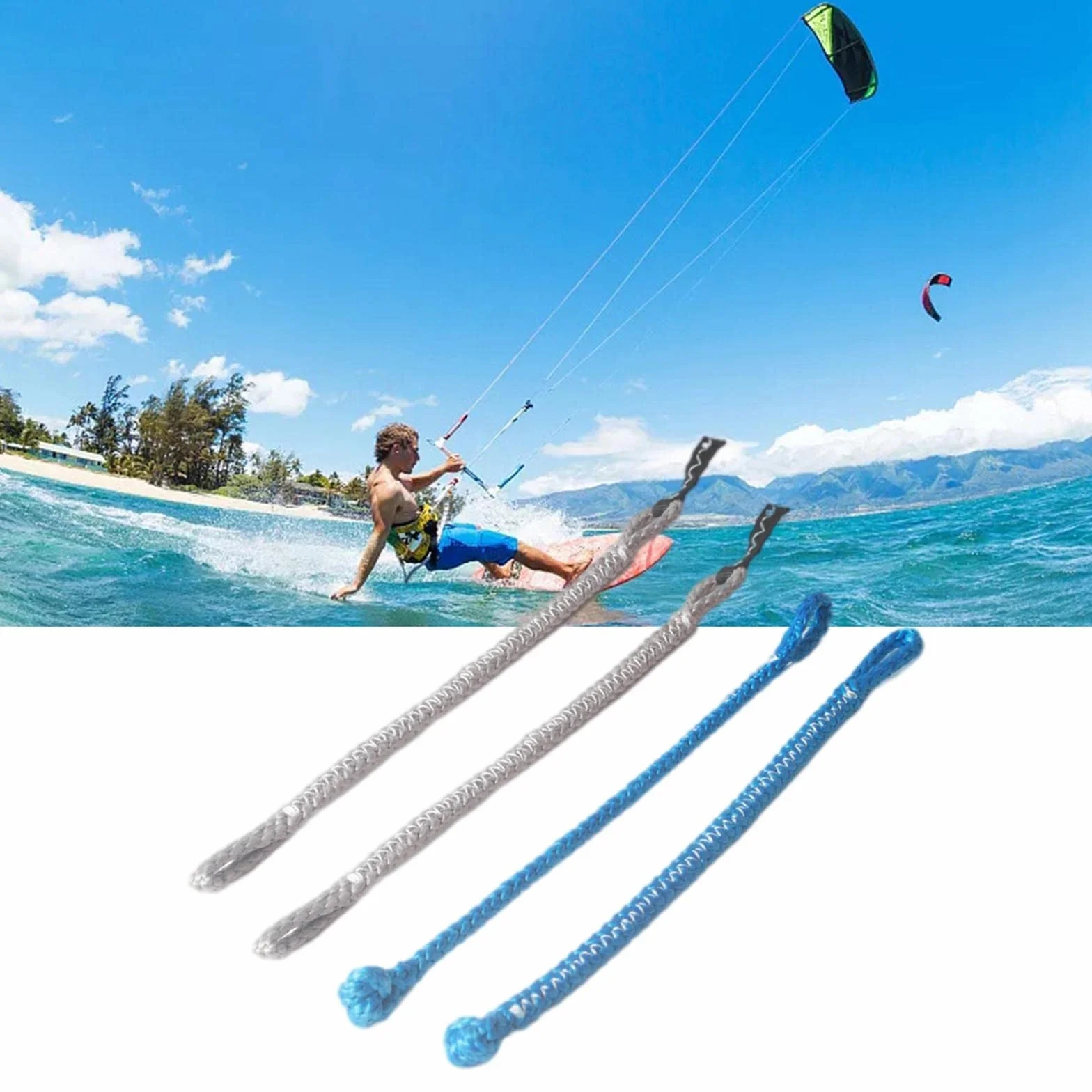 Juego de 4 coletas universales para kitesurf kiteboarding 1000 kg rojo y azul
