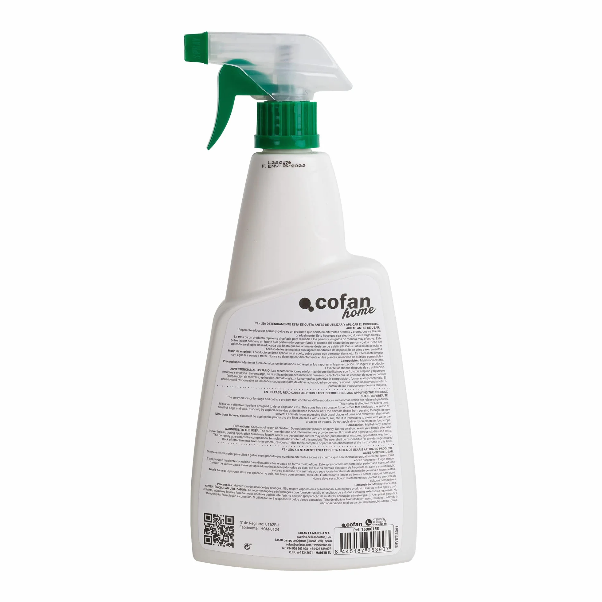 Cofan Repelente para Perros y Gatos | Capacidad 750 ml