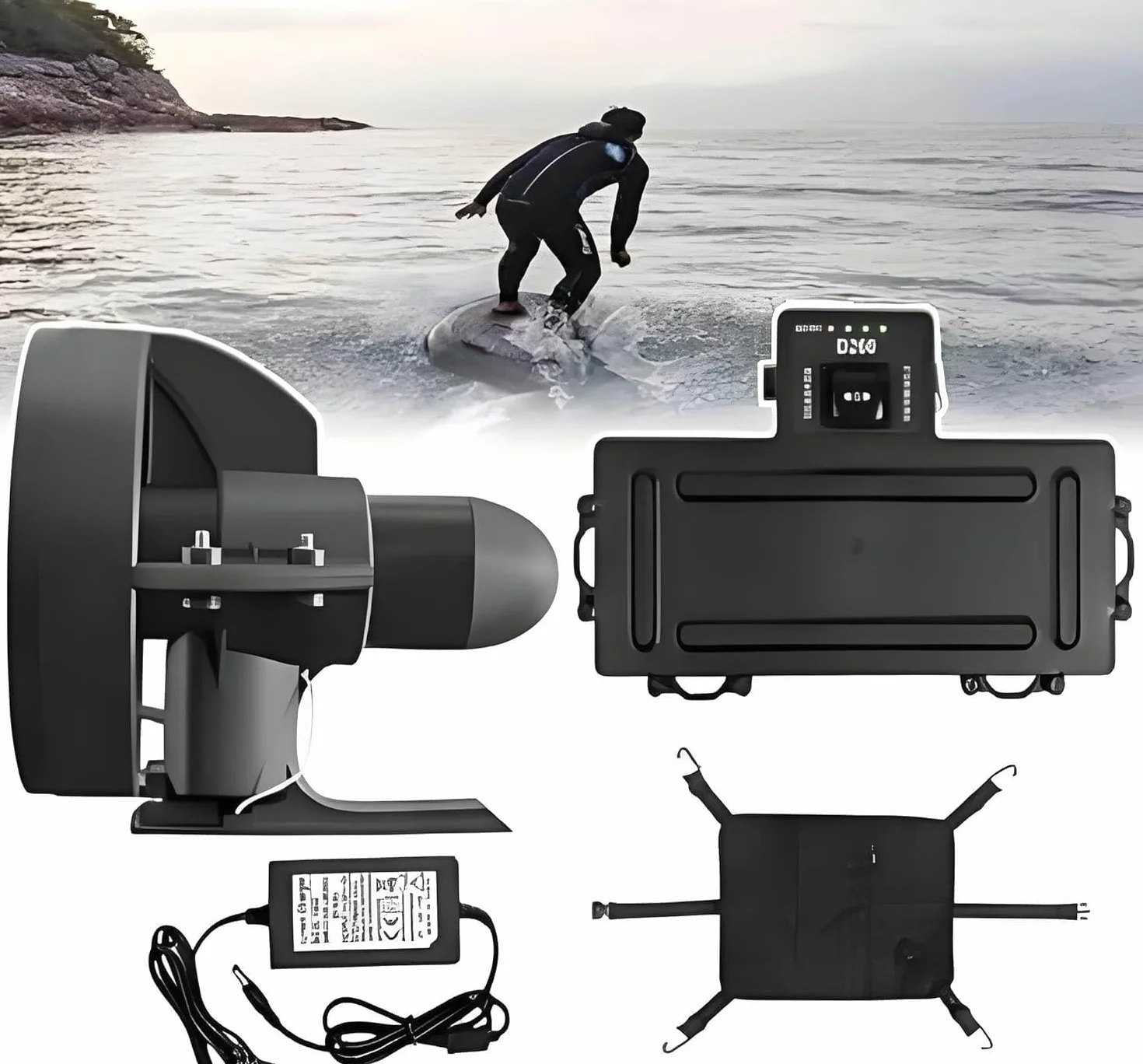 Tabla Surf Eléctrica con Motor Propulsión Subacuática 4-5 km/h 9 Pulgadas para Kayak SUP Paddle