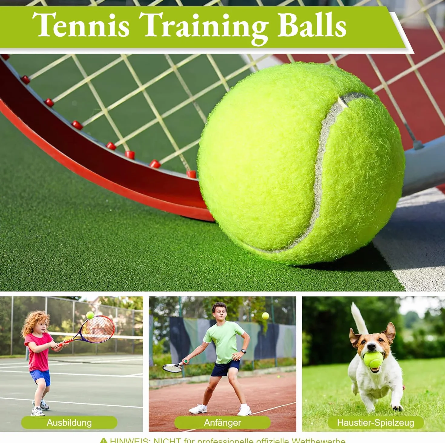 Pelotas de Tenis 6 Piezas, Multicolor, Baja Compresión, Entrenamiento para Principiantes Jóvenes Niños, para Perros