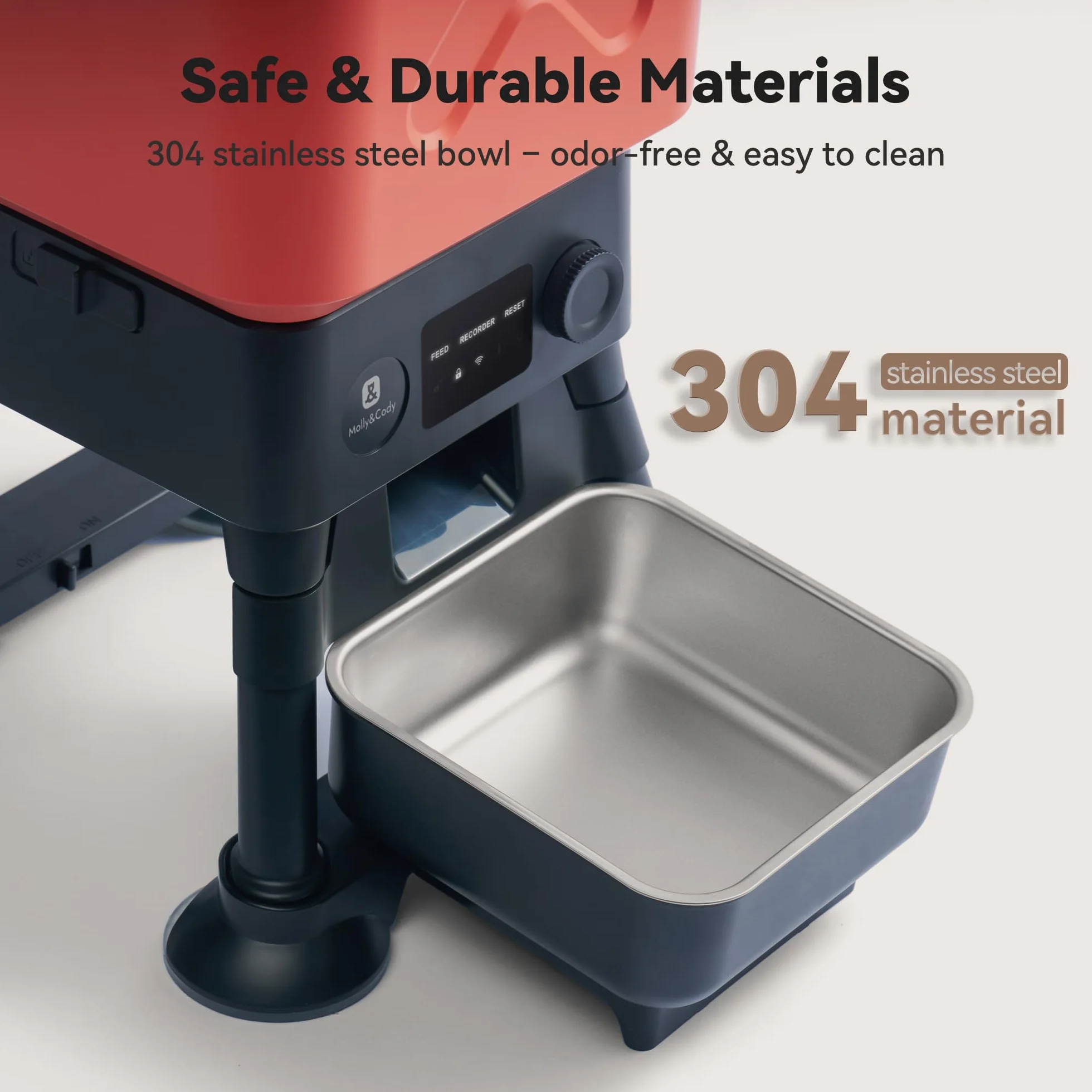 Comedero automático para Perros Grandes, Capacidad de 14 litros, alimentación remota, Sistema antibloqueo, dispensador automático de Alimentos para Perros, Control de aplicación WiFi de 2.4 G, Fuente