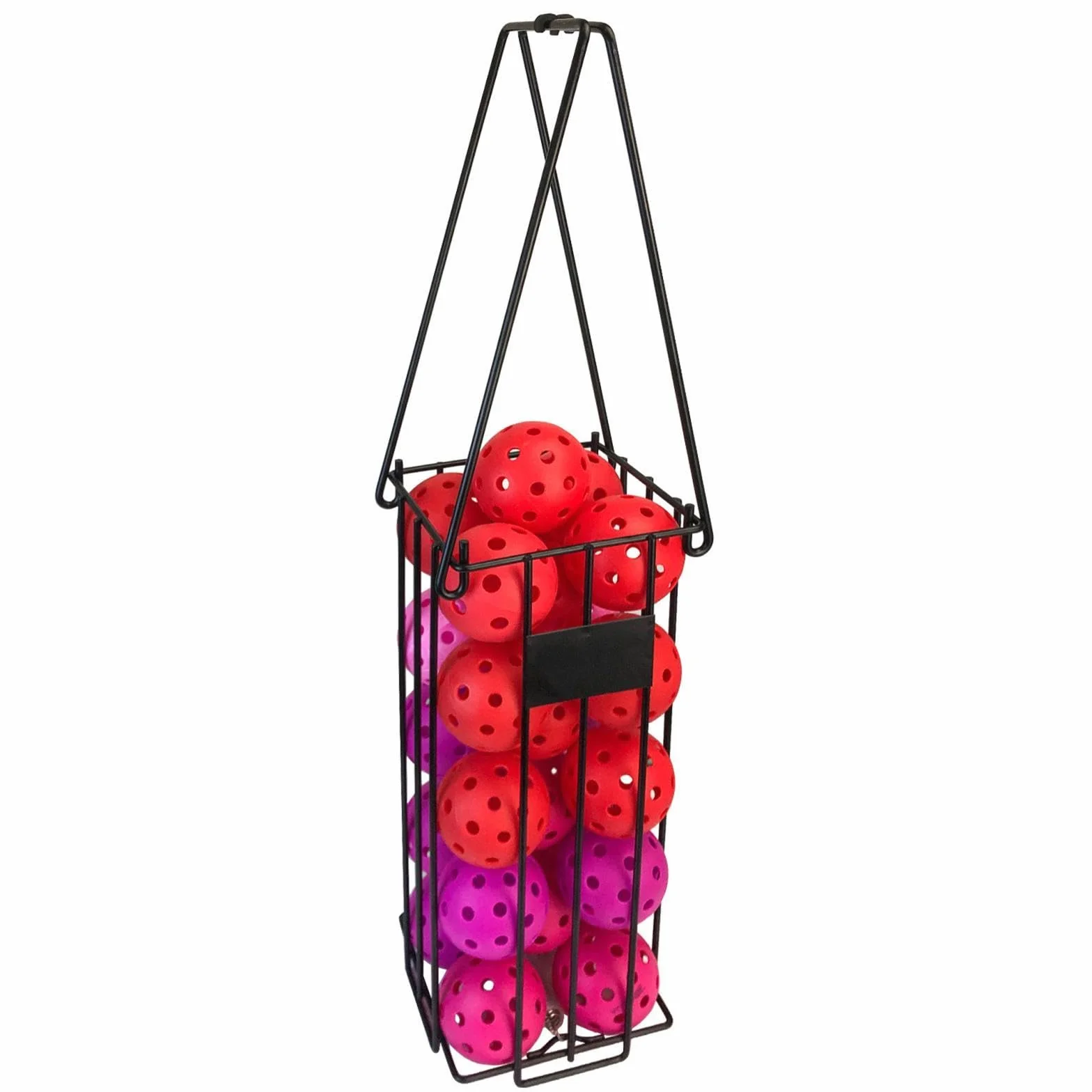 Cesta recogedora de Pelotas de Tenis y Pickleball con Asa, Carrito de Jaula para Entrenamiento