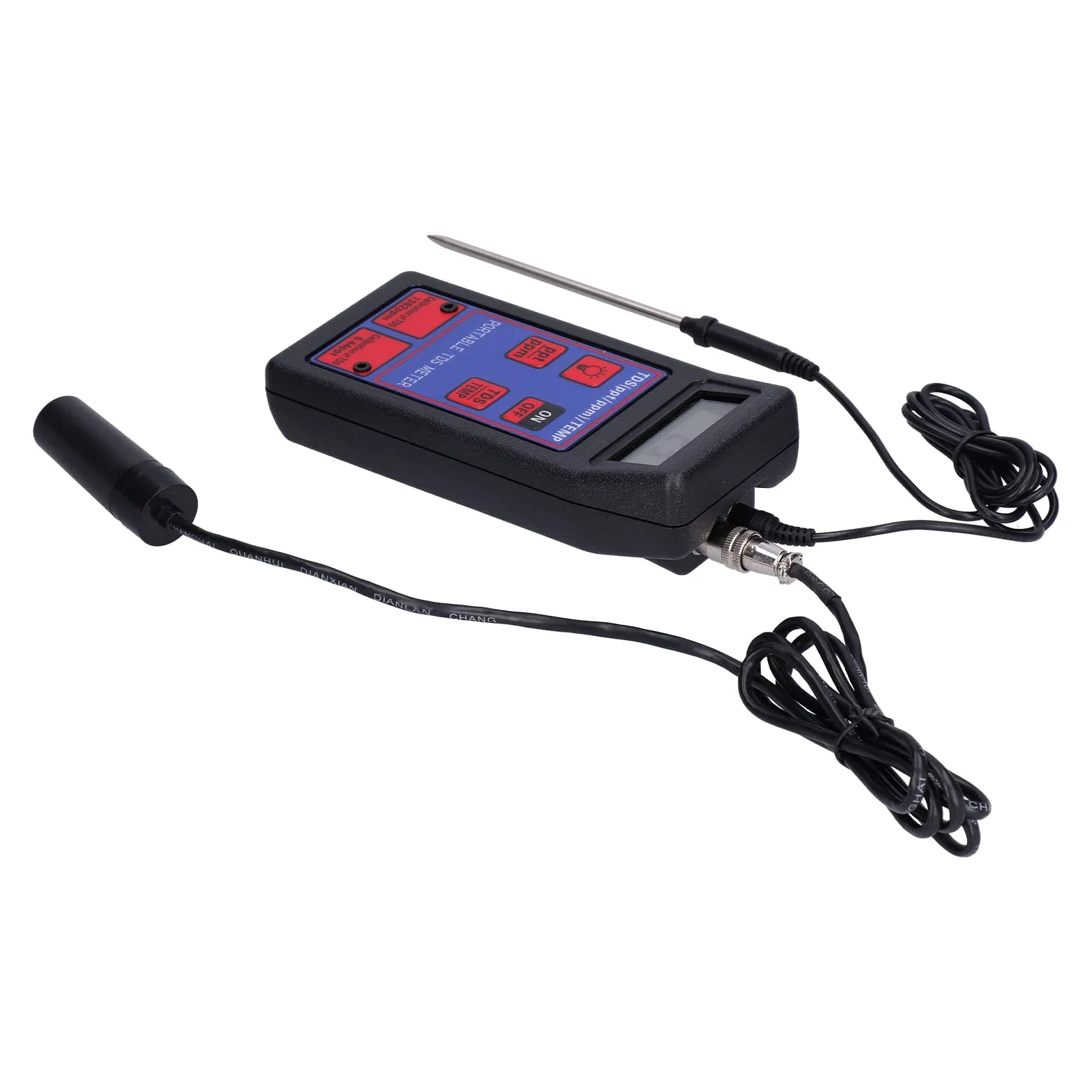 Medidor de temperatura TDS 2 en 1 Analizador portátil de calidad del agua Probador TDS con pantalla retroiluminada para piscina hidropónica Material ABS 6.5x3.0x1.2in