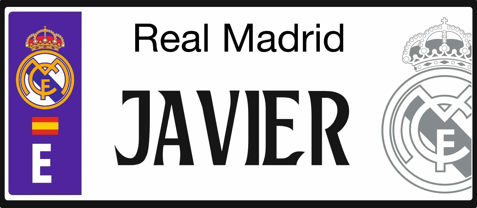 Real Madrid Matrícula Personalizada 6 x 14 cm