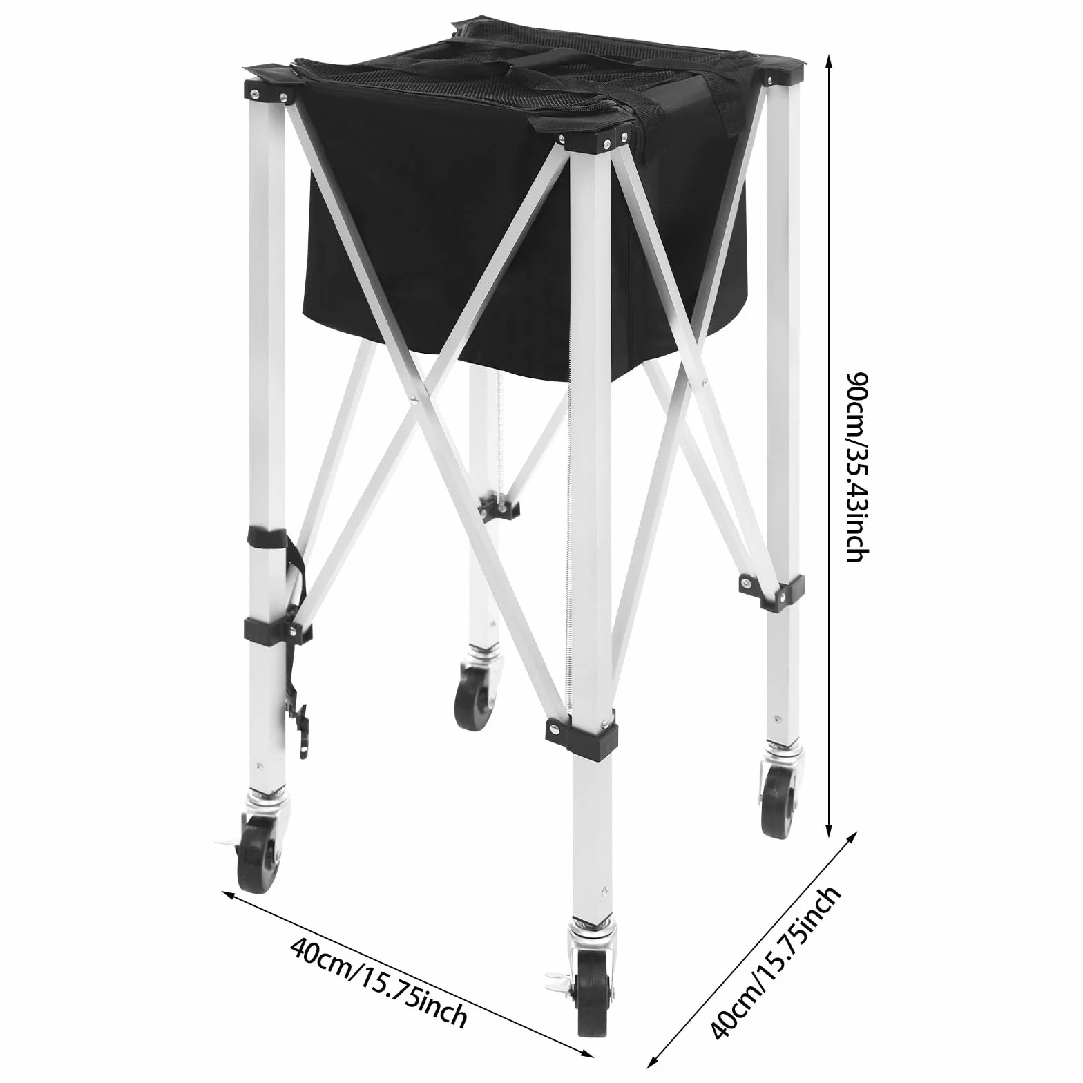 Tela Oxford de aluminio Canasta plegable para pelotas de tenis 150-170 con ruedas asa de transporte