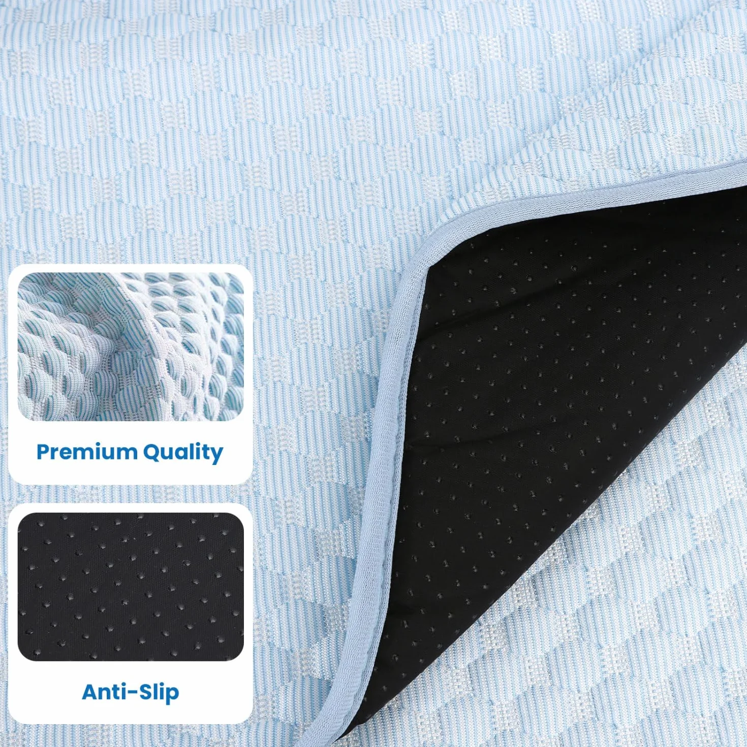 Nobleza Alfombra Refrescante para Perros, con Tecnología QMAX>0.5, Cama Perro Verano, Antimordedura, Lavable y Portátil, Ideal para Viajes y Hogar, 70x60cm