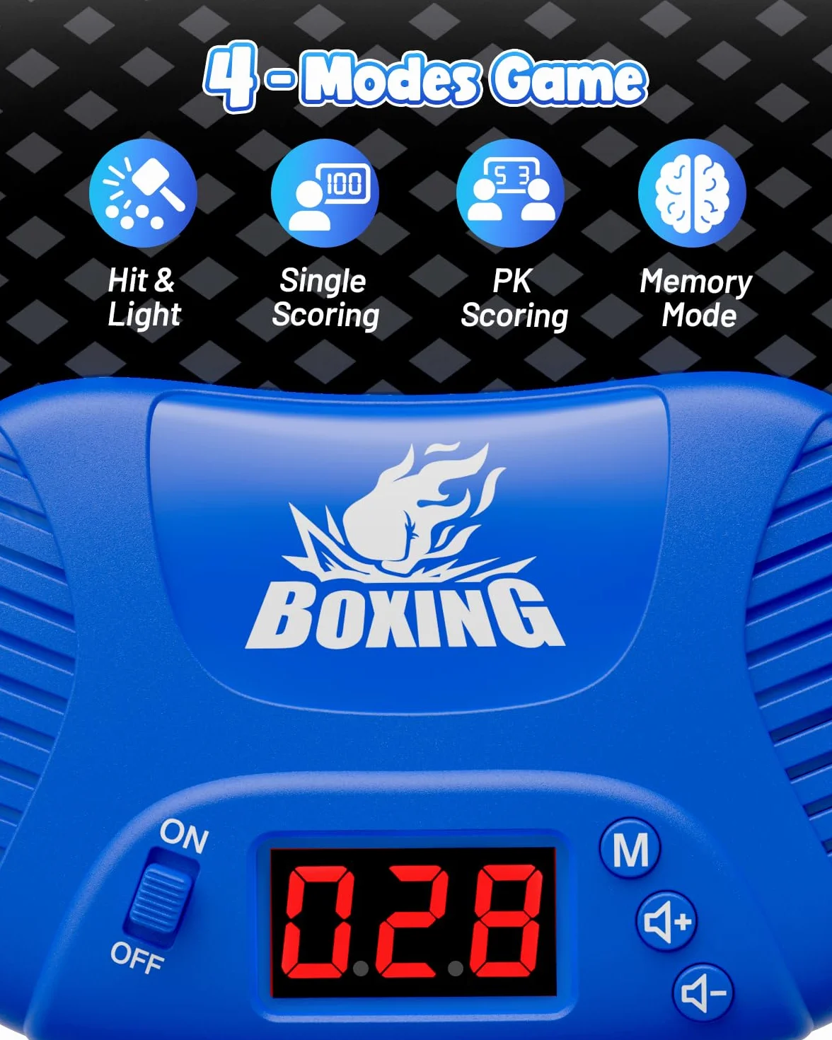 Saco de Boxeo para Niños con Música y Luz, Bolsa de Boxeo Inflable Interactiva, Guante de Boxeo Incluido, Azul