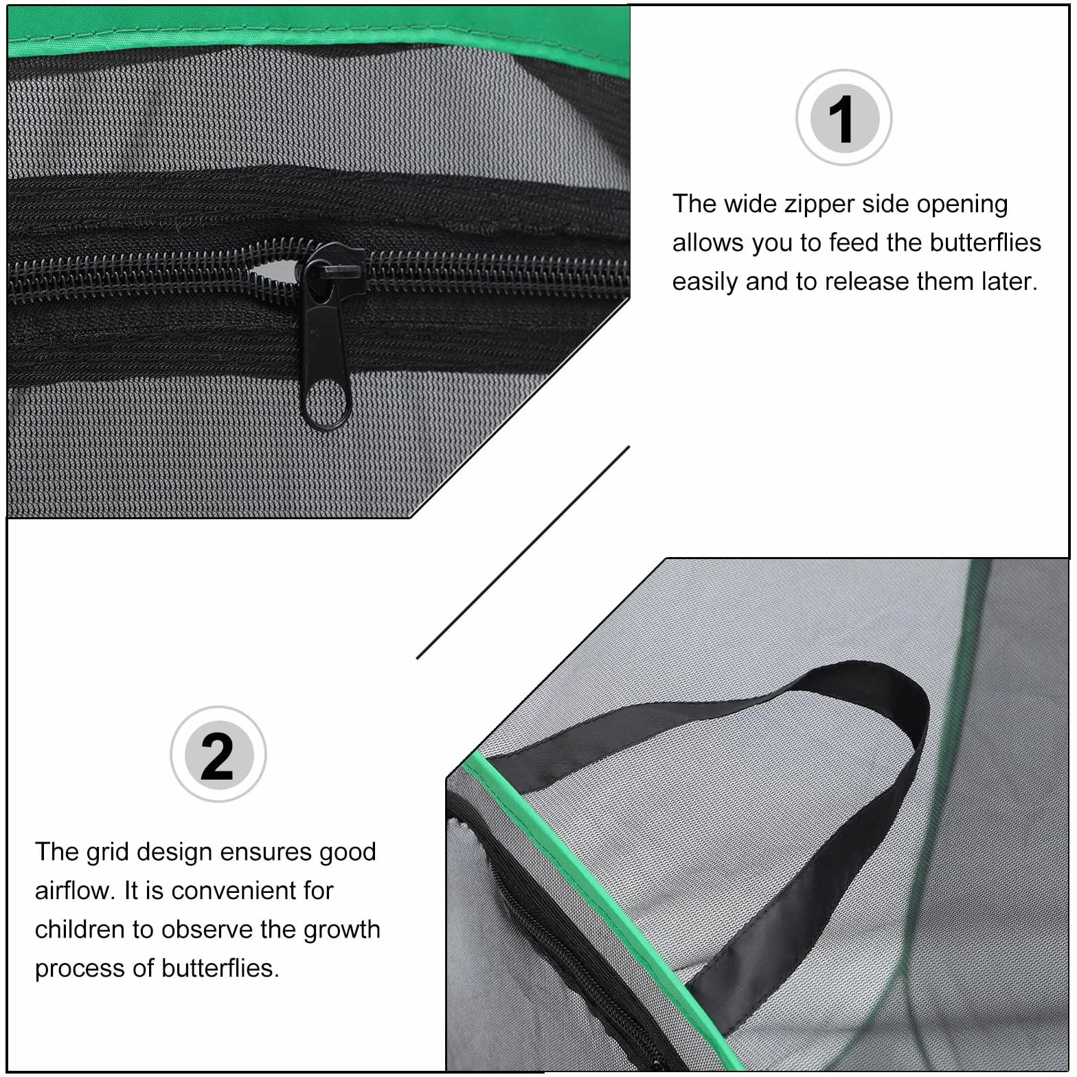 Beavorty Jaula Plegable para Insectos Red Transpirable y Buena Ventilación, Incubadora Translúcida Práctica para Mariposas, Fácil de Almacenar y Usar