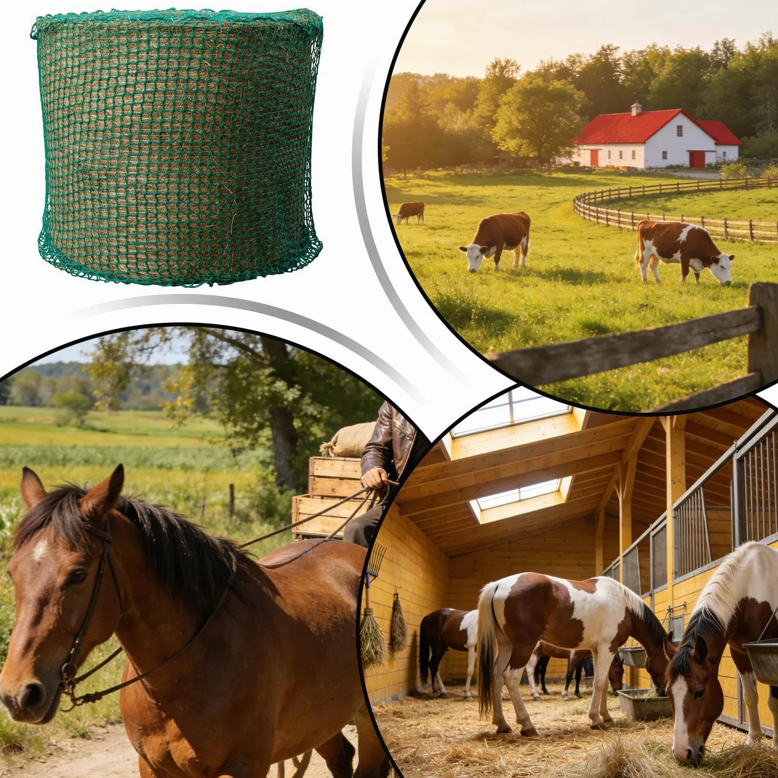 Redes De Heno De Alimentación Lenta Para Caballos Bolsita Organizadora de | Red de Alimentación de Heno para Vacas para Caballerizas Veterinarios Jinetes Cuadras Escuelas de E