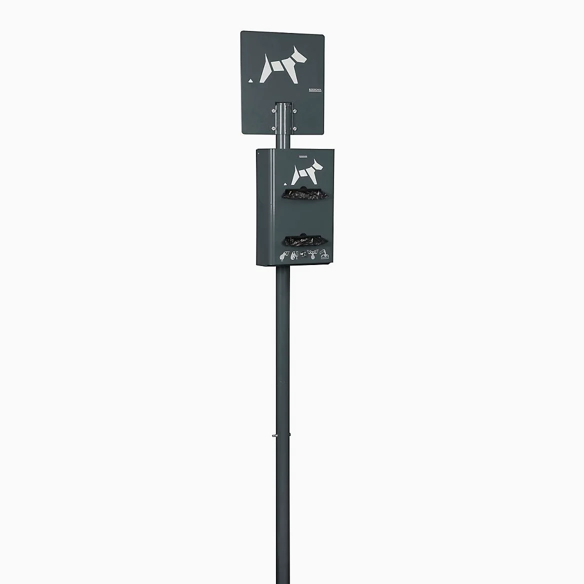 Rossignol Hygeca - Postes con dispensador de bolsas para excrementos de perro, 5 colores, gris antracita mate