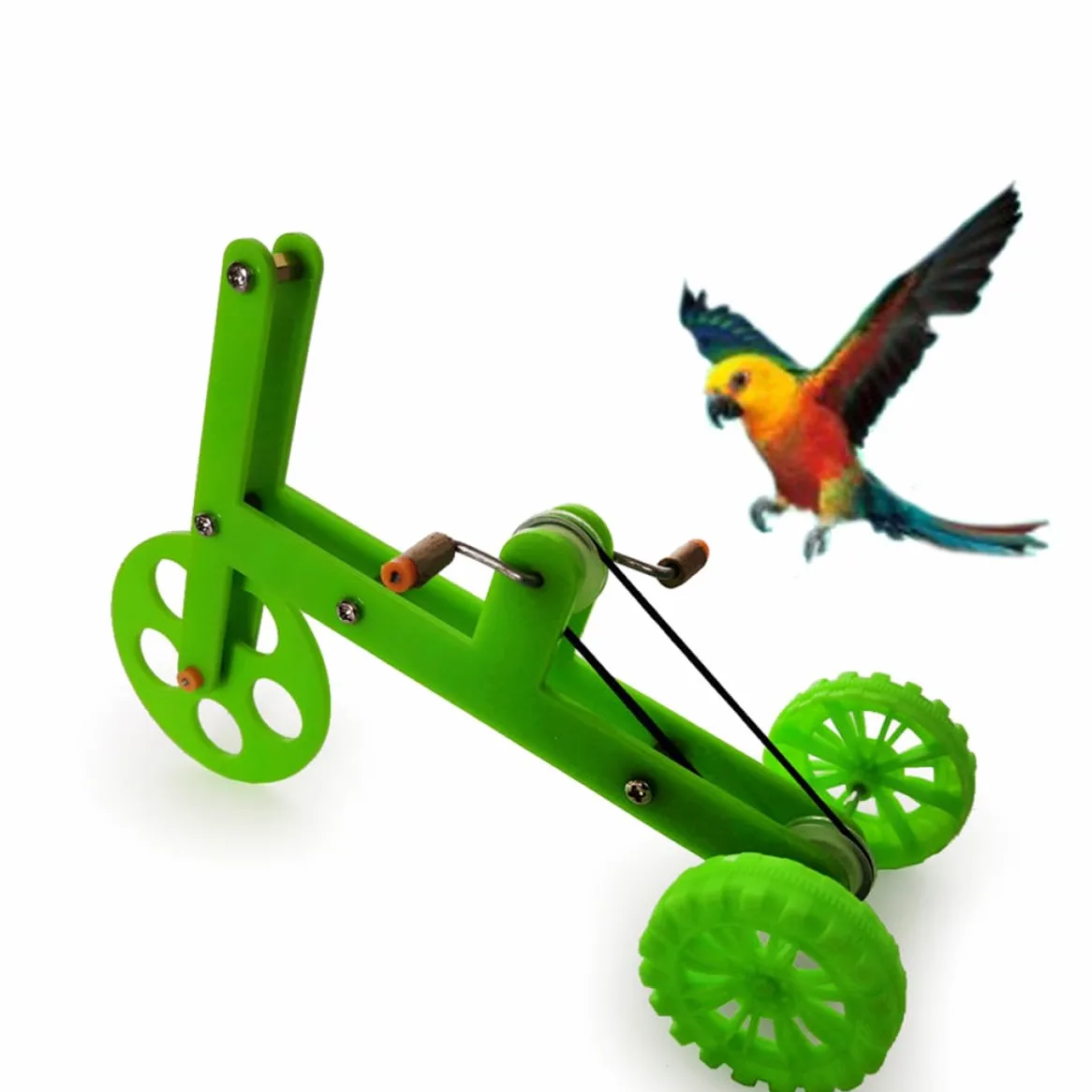BESPORTBLE 4juegos Juguete De Entrenamiento para Loros Bicicleta y Anillos De Inteligencia Juguete Educativo para Aves Interacción y Actividad Física para Ninfas y Agapornis