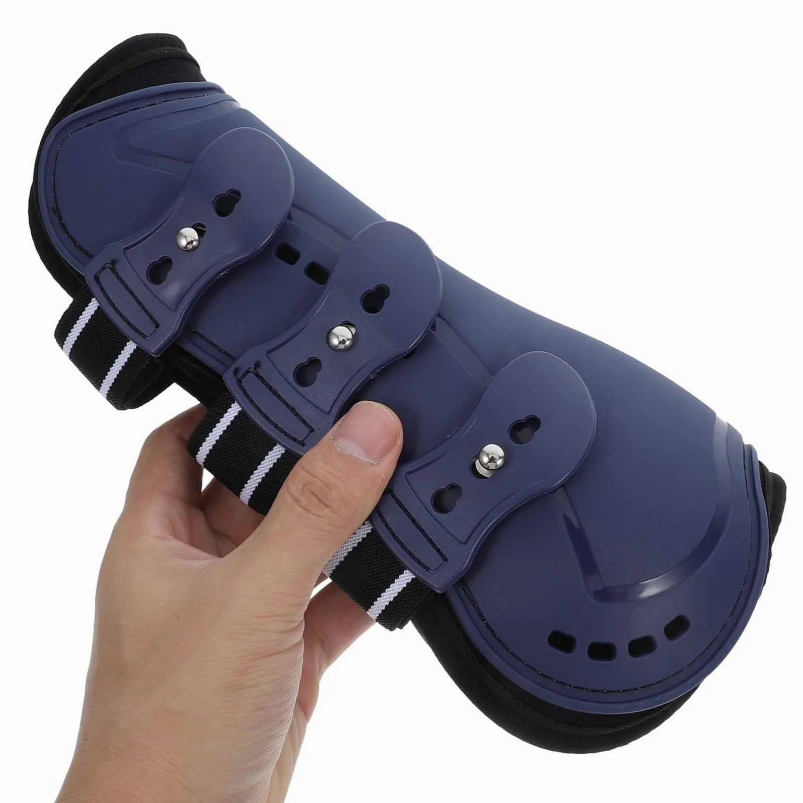 Happyyami 4piezas Botas Protectoras para Caballos De PU Ajustables para Protección De Tendones y Fetlock para Entrenamiento y Salto Equitación Mediano