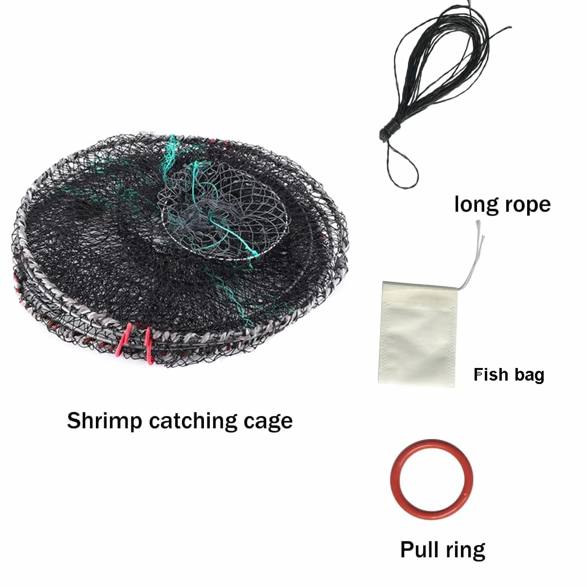 Trampa para cangrejos 40x80 cm plegable pesca langostas anguilas con cuerda fundición bolsa cebo