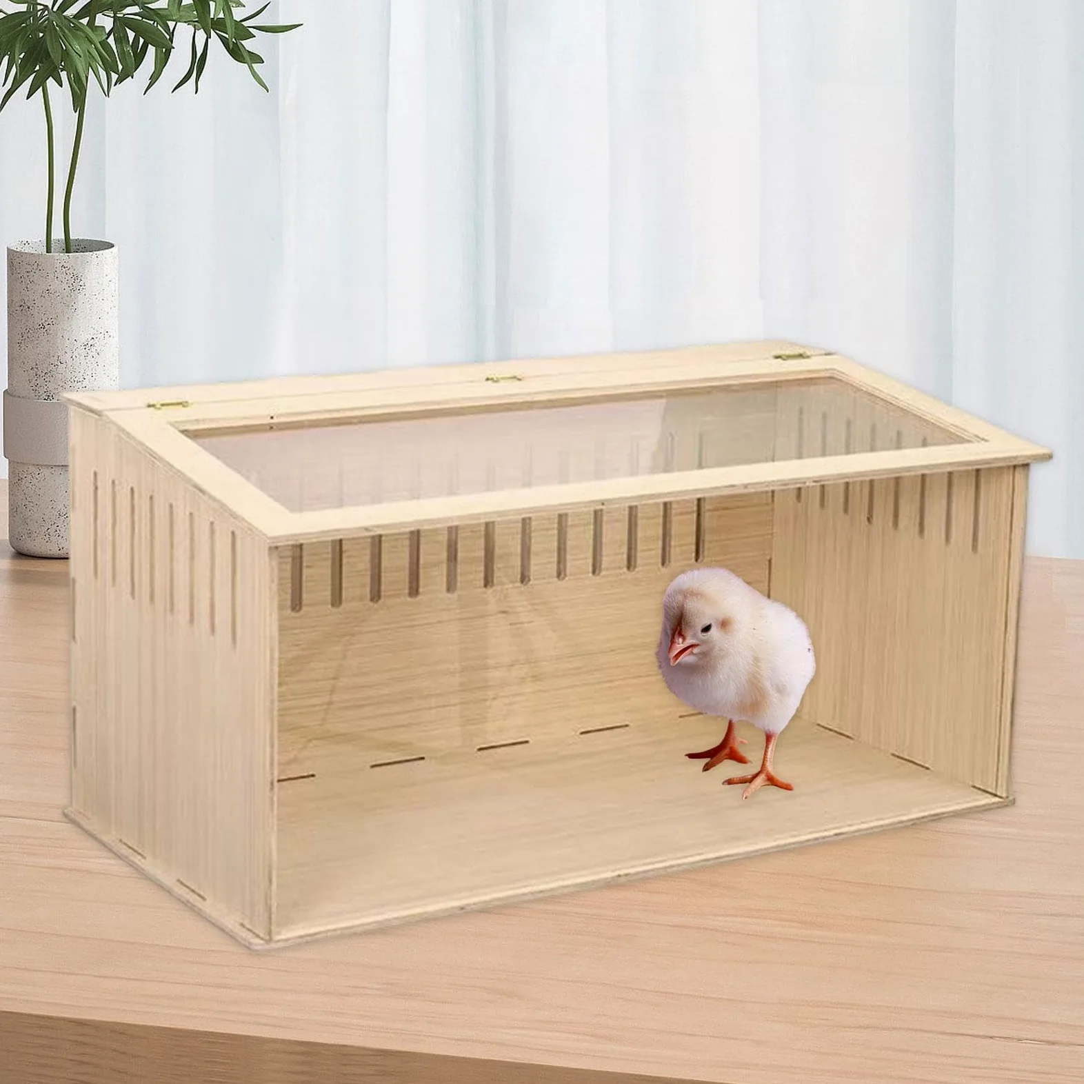 Jaula para Hámster Caja Nido de Madera Hábitat de Cría para Animales Pequeños Refugio con Ventilación Adecuada para Hámsters Ratones Erizos Cobayas Ch, Lados opacos 60cm