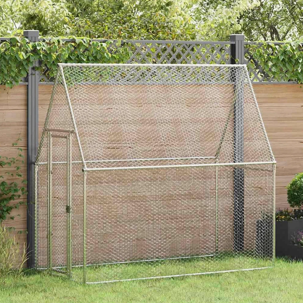 Gallinero de acero galvanizado 200x100x190 cm, gran espacio de actividad para gallinas, patos, conejos y gansos, con puerta bloqueable para seguridad exterior
