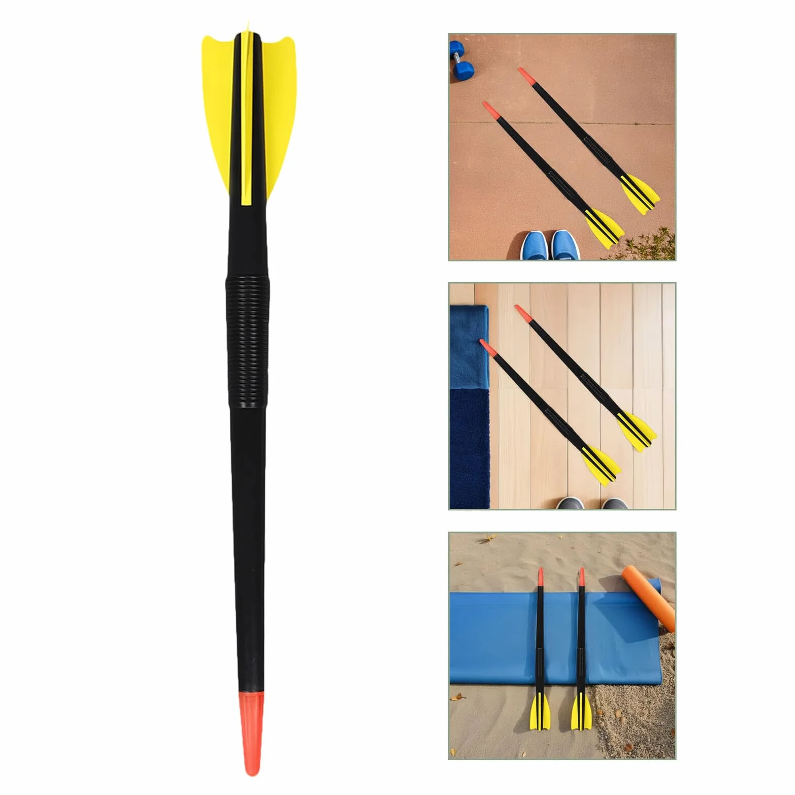 STOBAZA Jabalinas Deportivas Infantiles de Plástico Abs Amarillo para Entrenamiento y Competición Escolar