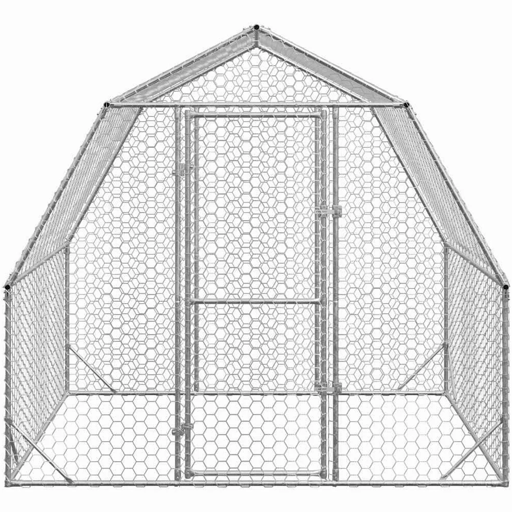 Gallinero 2,5 x 2 x 2,25 m, cercado para gallinas, marco de acero galvanizado, pajarera segura para patos y aves de corral, caño estable para gallinas