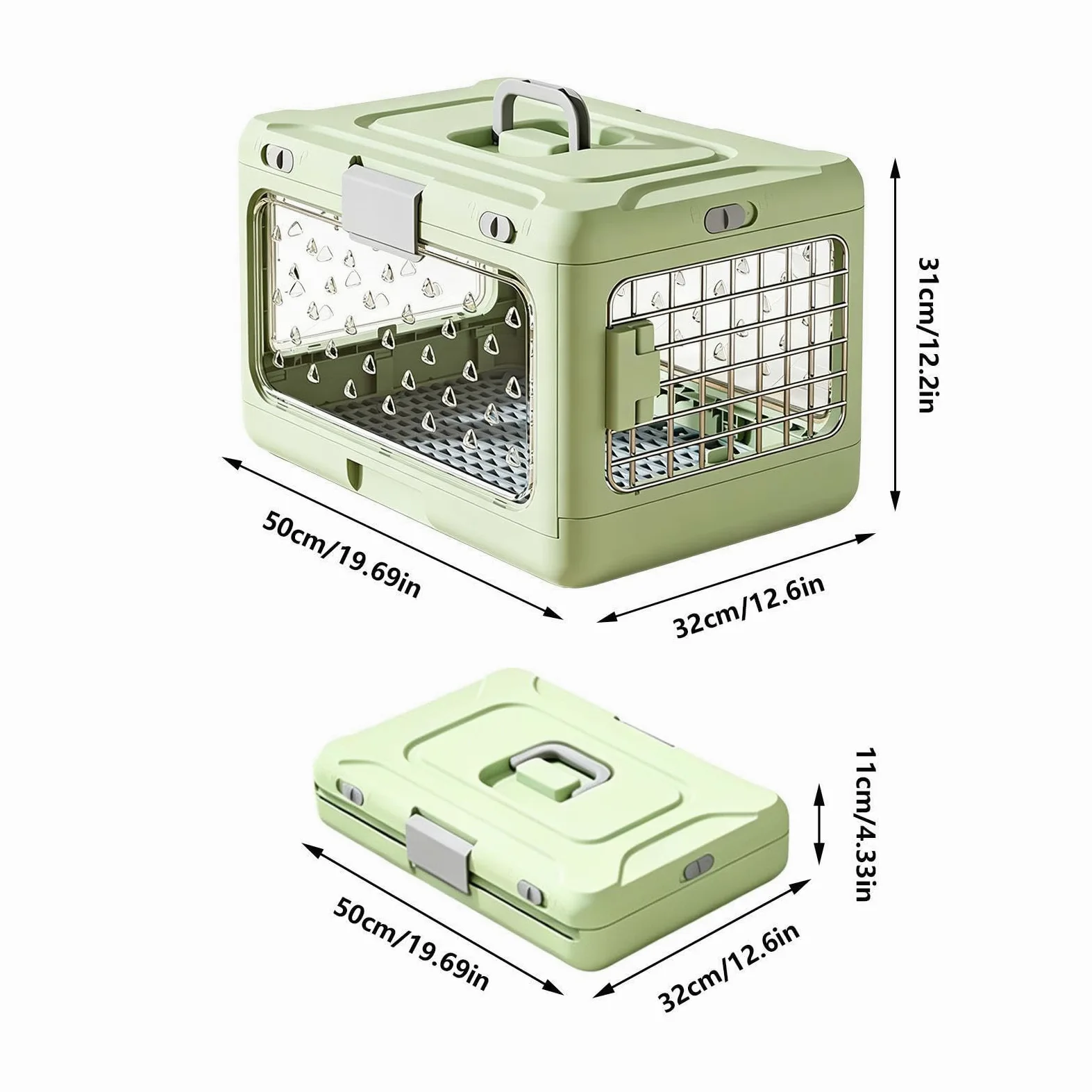 Jaula de transporte para perros, de transporte y almacenamiento transpirable para animales domésticos – jaula para perros rígidos – para cachorros y pequeñas y medianas salidas para acampada
