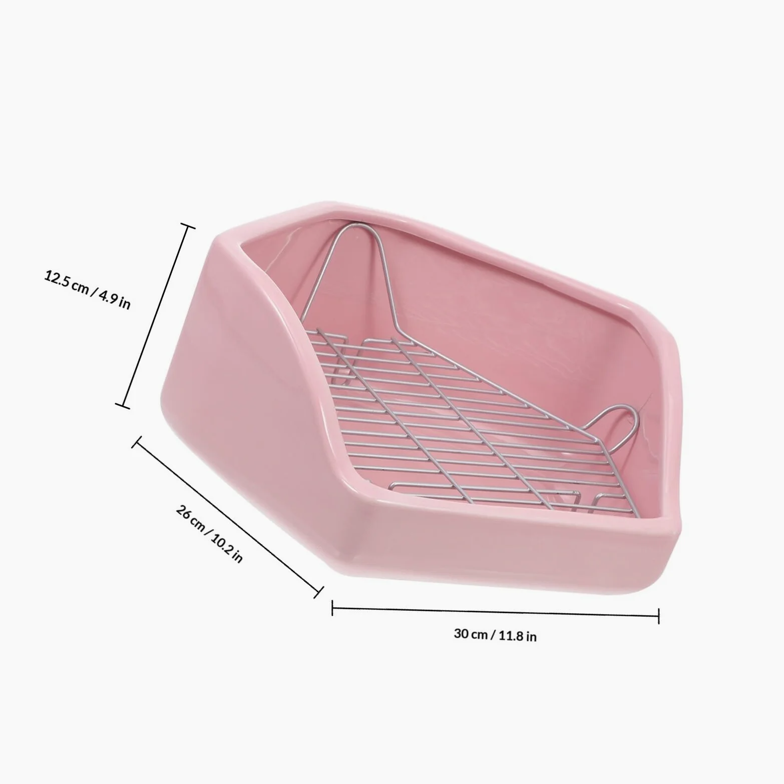 Inodoro Pentagonal de Cerámica Fácil de Limpiar y Antivuelco para Conejos y Cobayas Adecuado para Entrenamiento de Mascotas Pequeñas